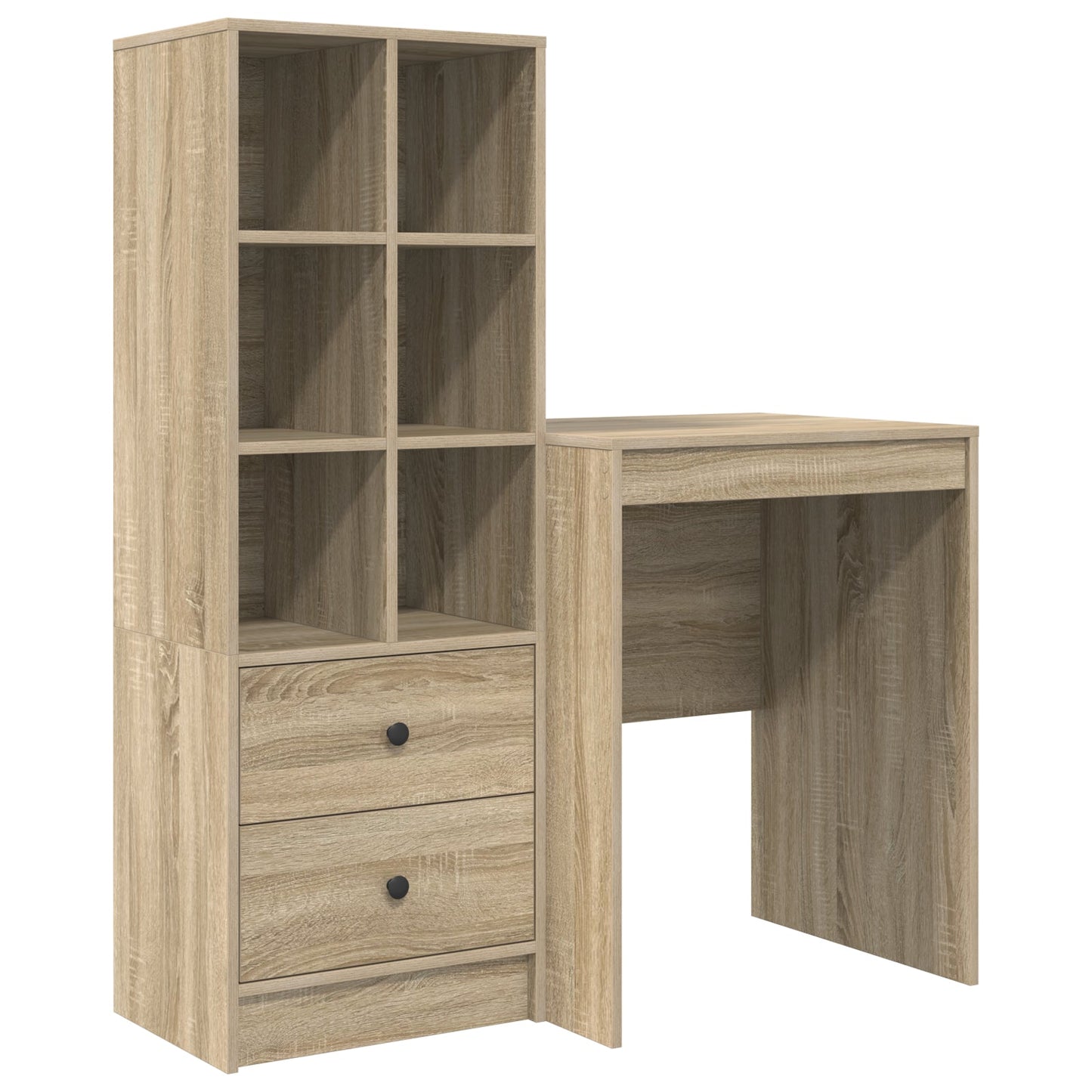 Desk with Storage Sonoma Oak Engineered Wood