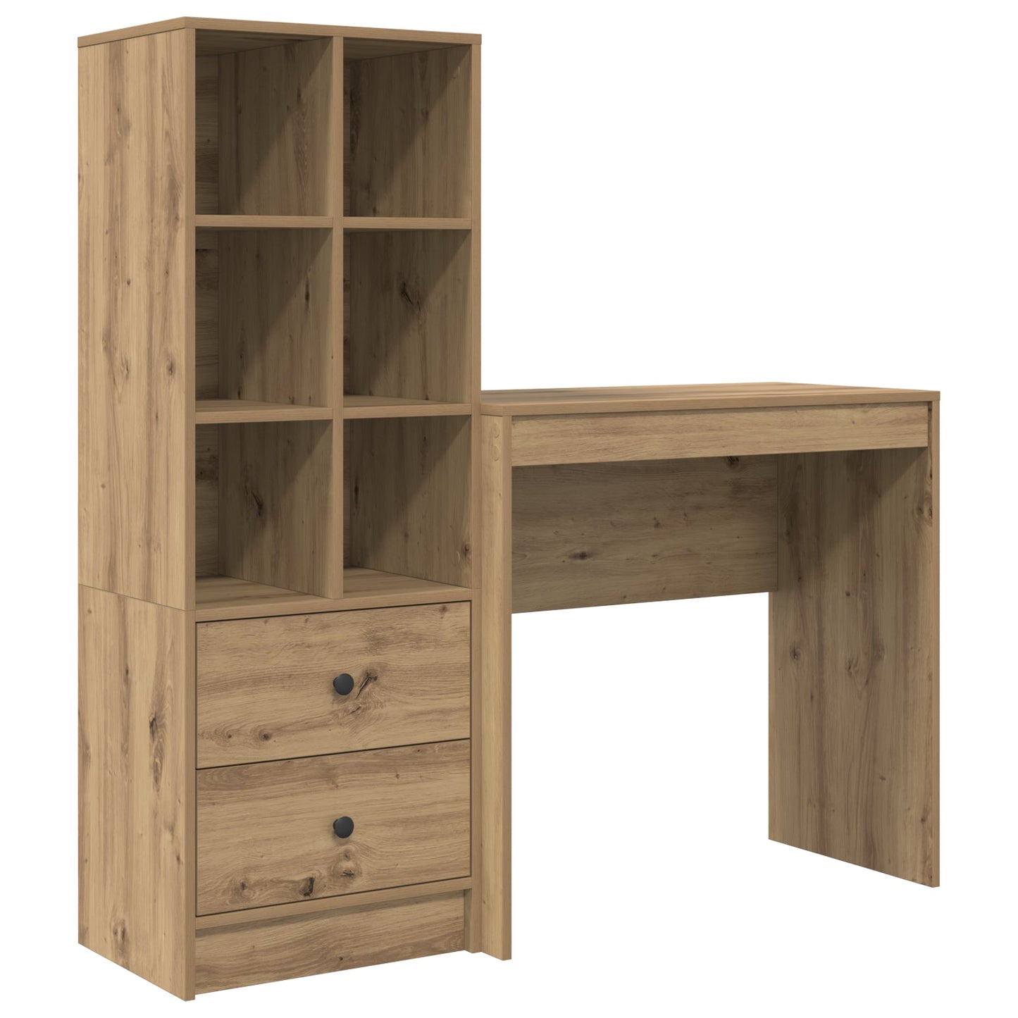Desk with Storage Artisan Oak Engineered Wood