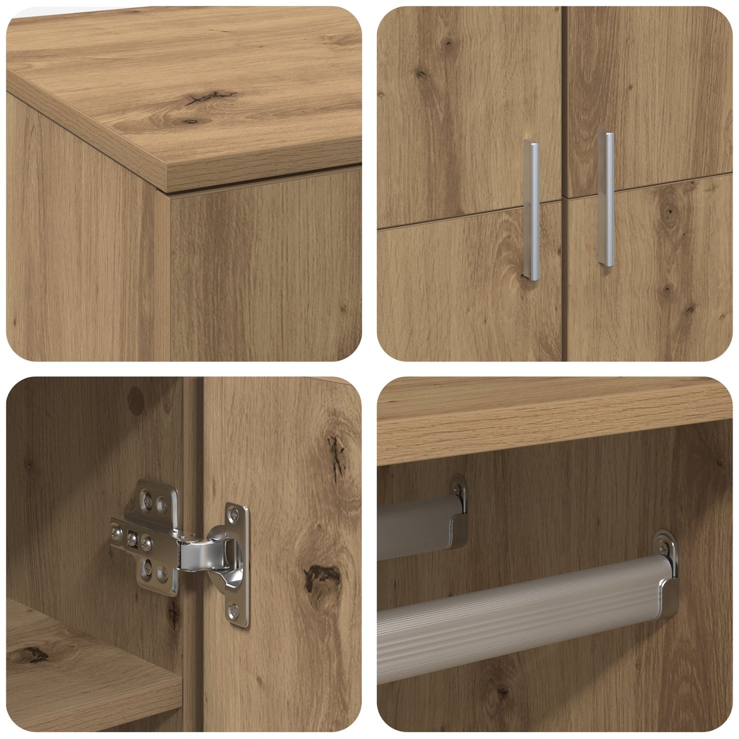 Highboard Artisan Oak 80x39x178 cm Engineered Wood