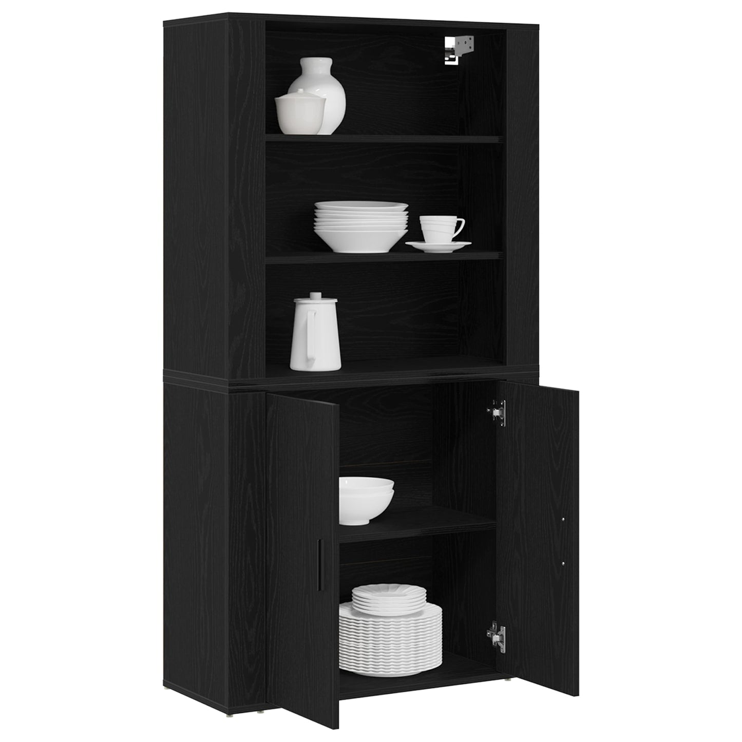Highboard Black Oak Engineered Wood
