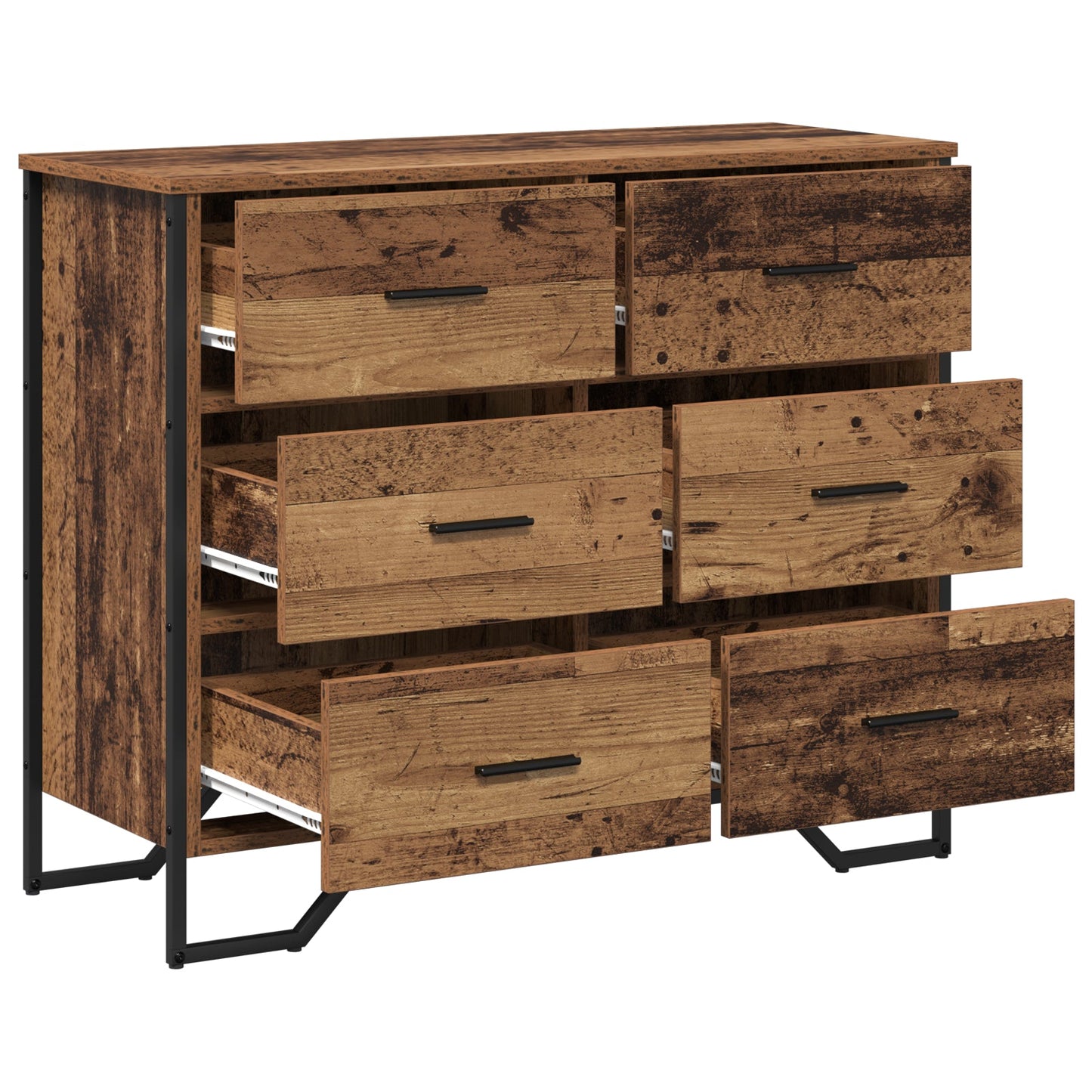Chest of Drawers Old Wood 91x35.5x74.5 cm Engineered Wood