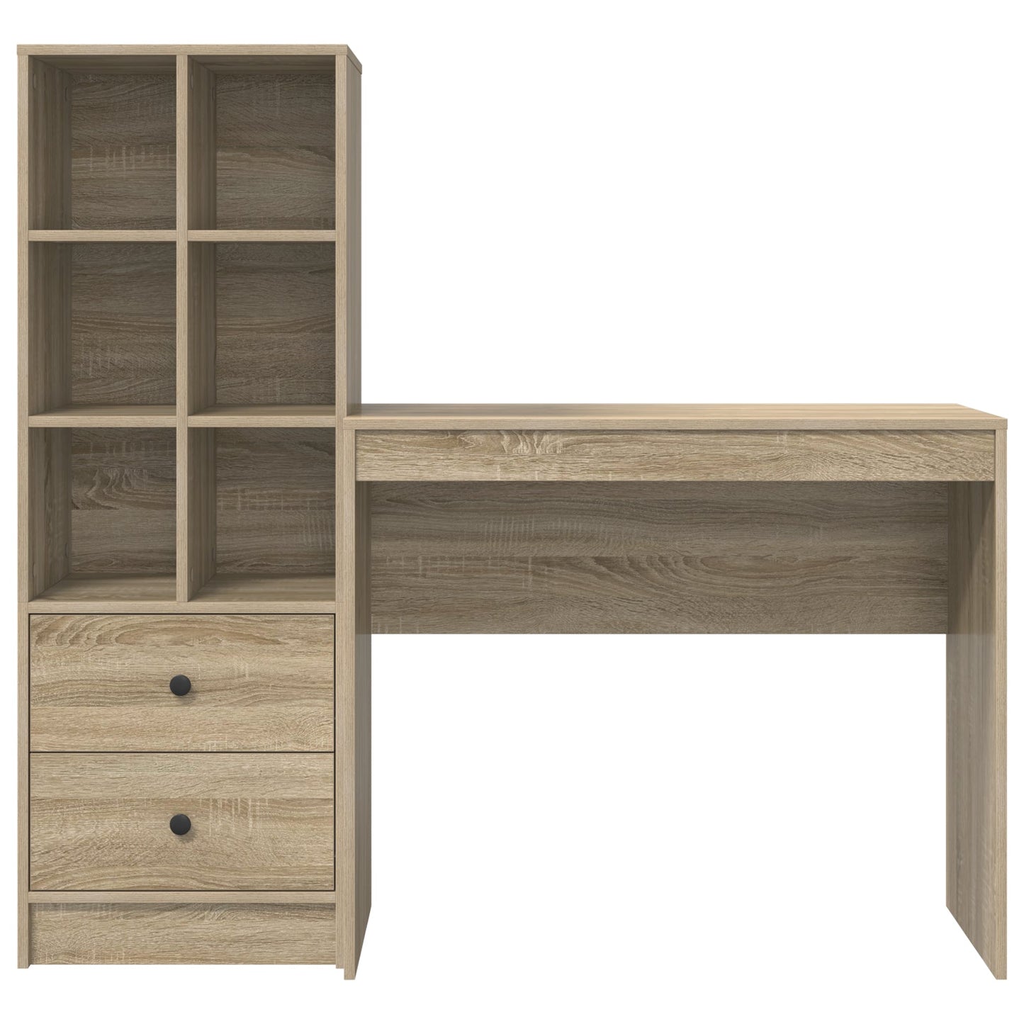 Desk with Storage Sonoma Oak Engineered Wood