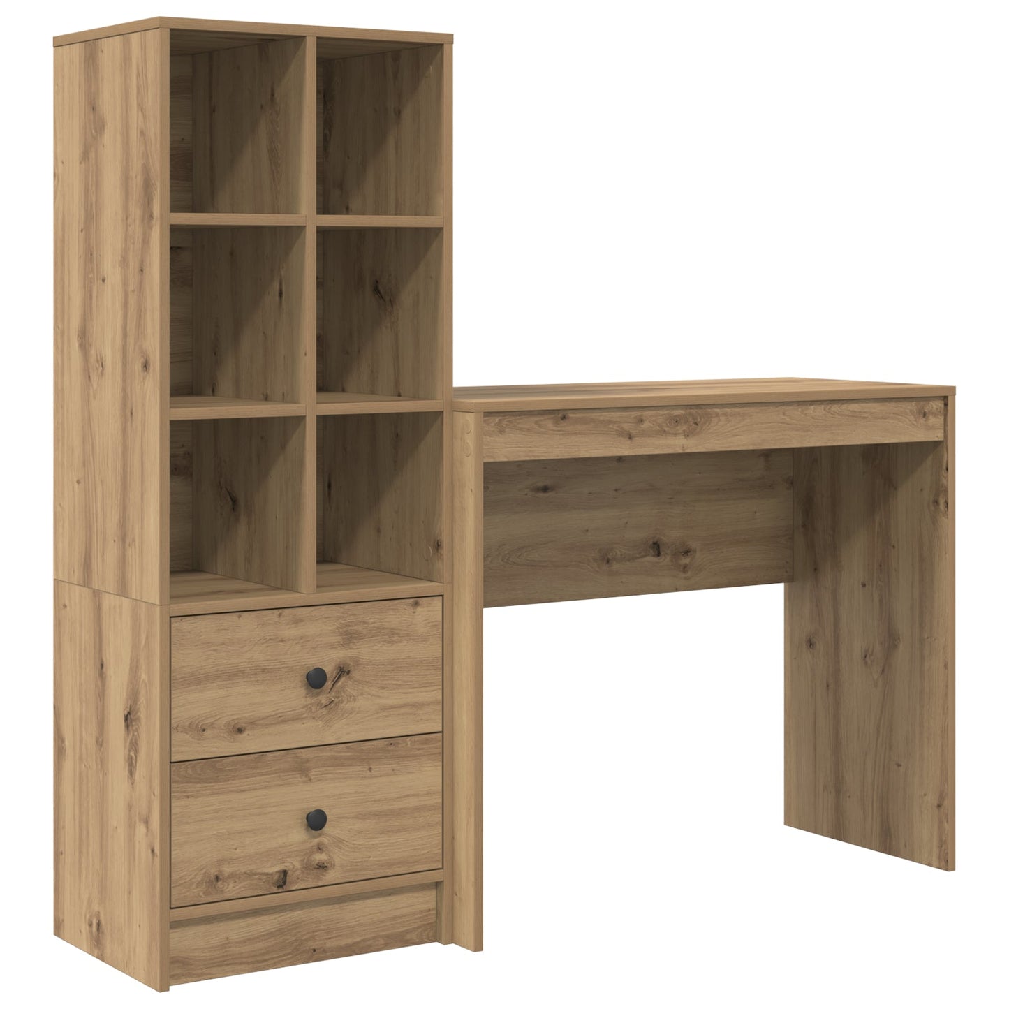 Desk with Storage Artisan Oak Engineered Wood