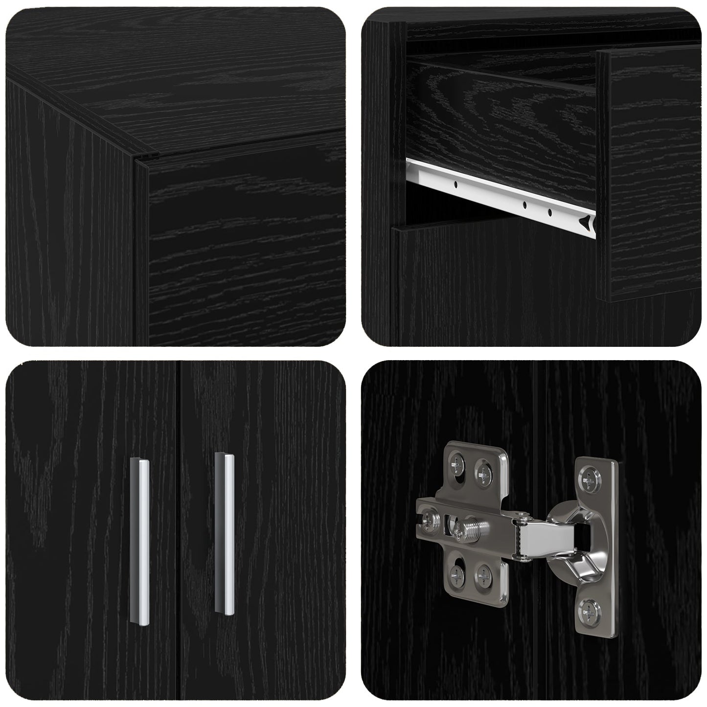 Storage Cabinet Black Oak 80x42.5x93.5 cm Engineered Wood