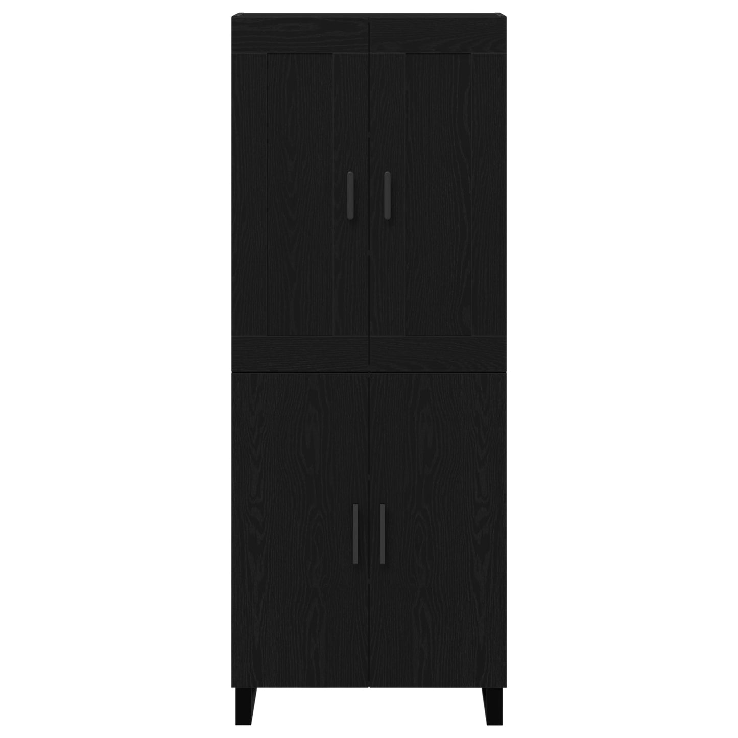 Highboard Black Oak 69.5x34x180 cm Engineered Wood