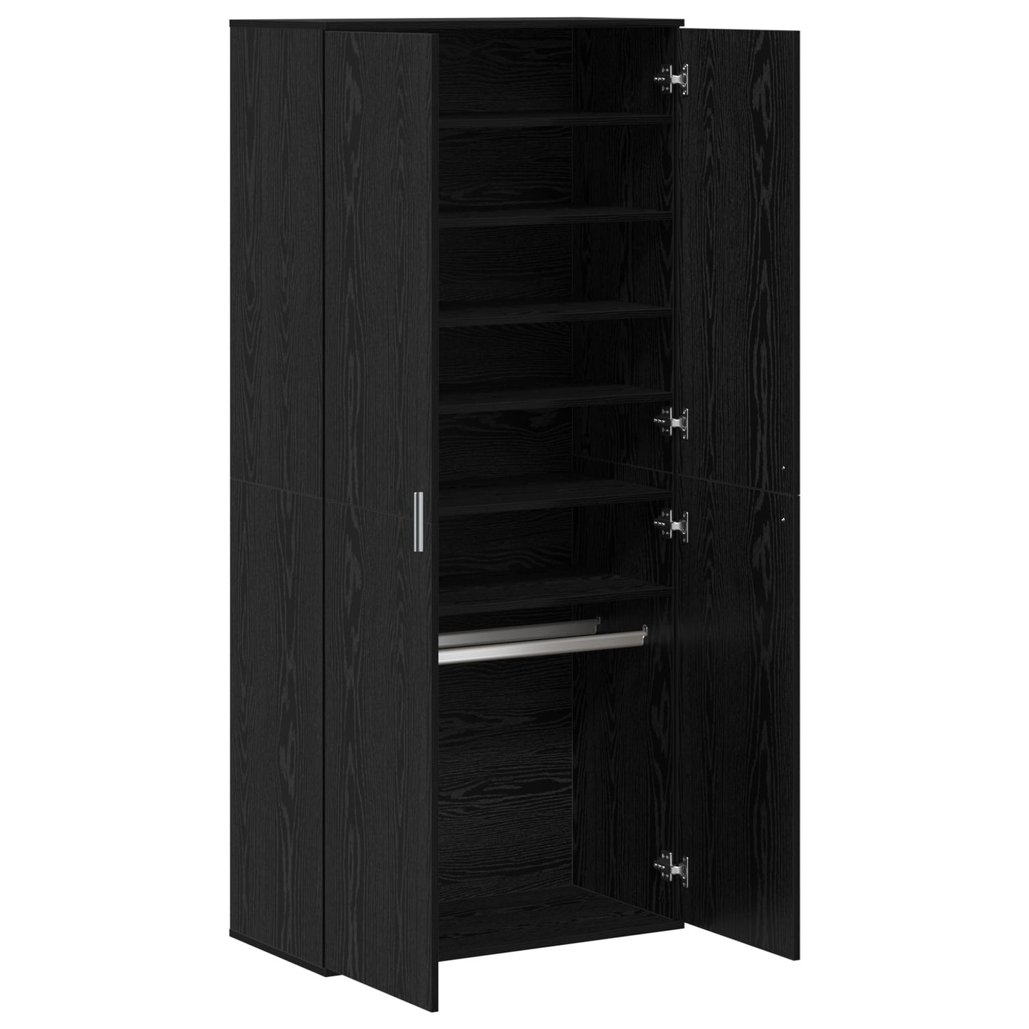Highboard Black Oak 80x39x178 cm Engineered Wood