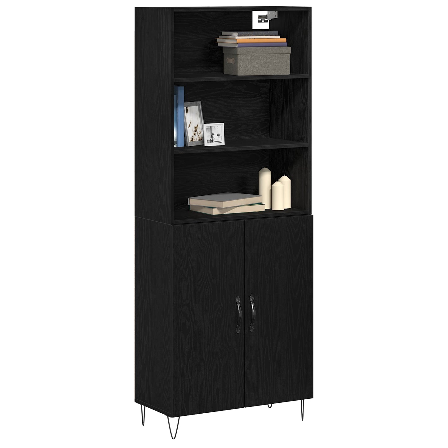 Highboard Black Oak 69.5x34x180 cm Engineered Wood, vidaXL Sideboard Black Oak 69.5x34x90 cm Engineered Wood, vidaXL Hanging Wall Cabinet Black Oak 69.5 x 32.5 x 90 cm