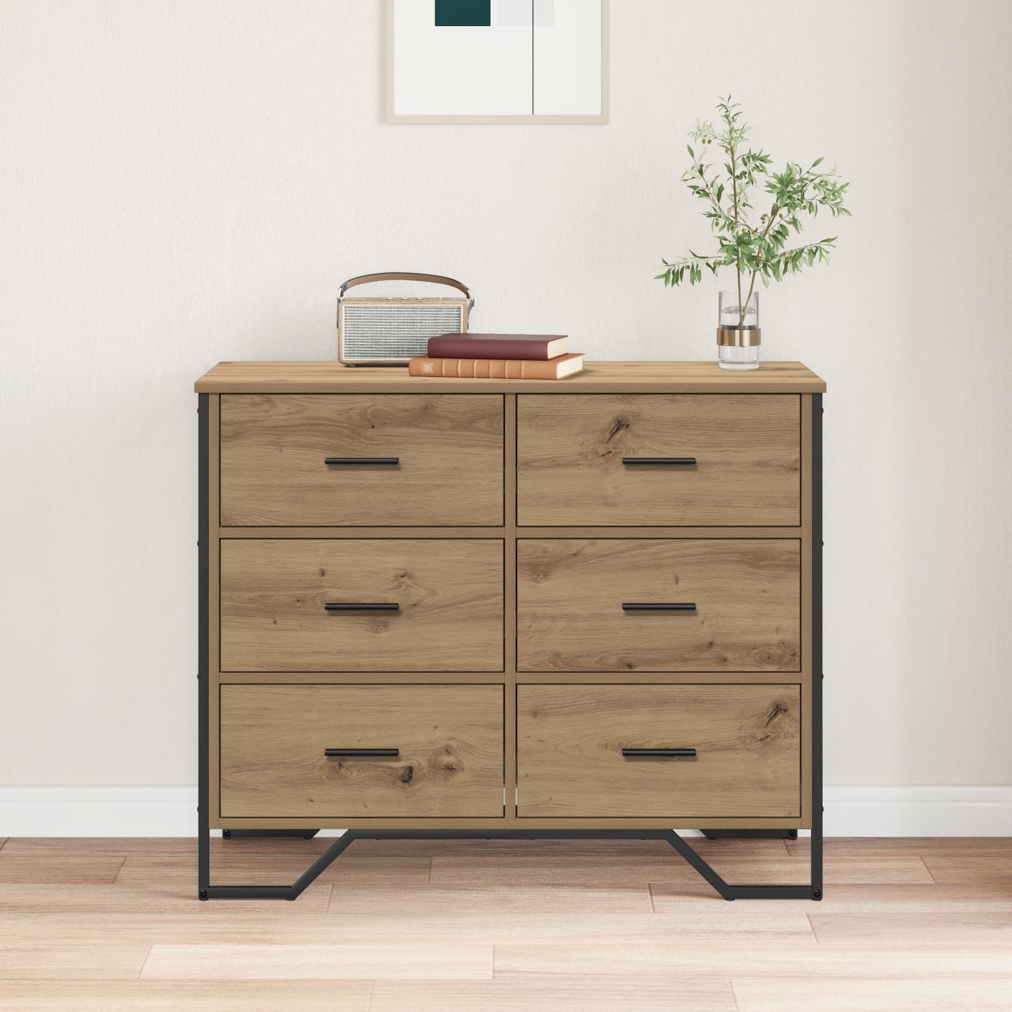 Chest of Drawers Artisan Oak 91x35.5x74.5 cm Engineered Wood