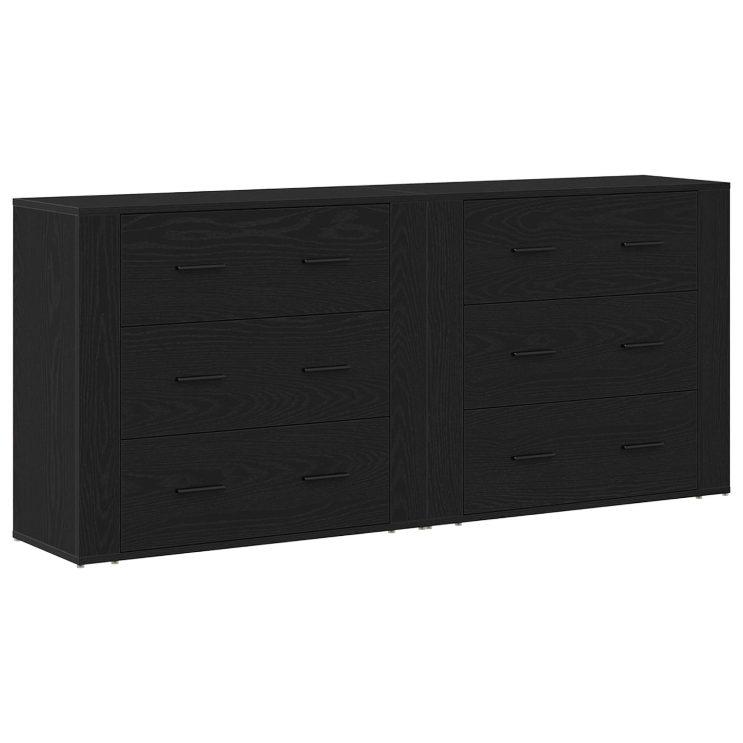 Sideboards 2 pcs Black Oak Engineered Wood