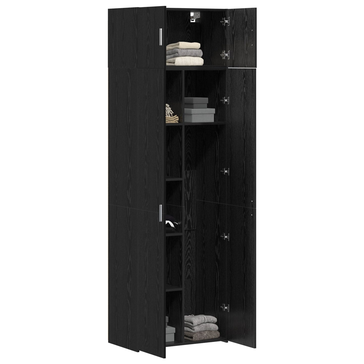 Storage Cabinet Black Oak 70x42.5x225 cm Engineered Wood, vidaXL Wall Cabinet Black Oak 70x42,5x40 cm Engineered Wood