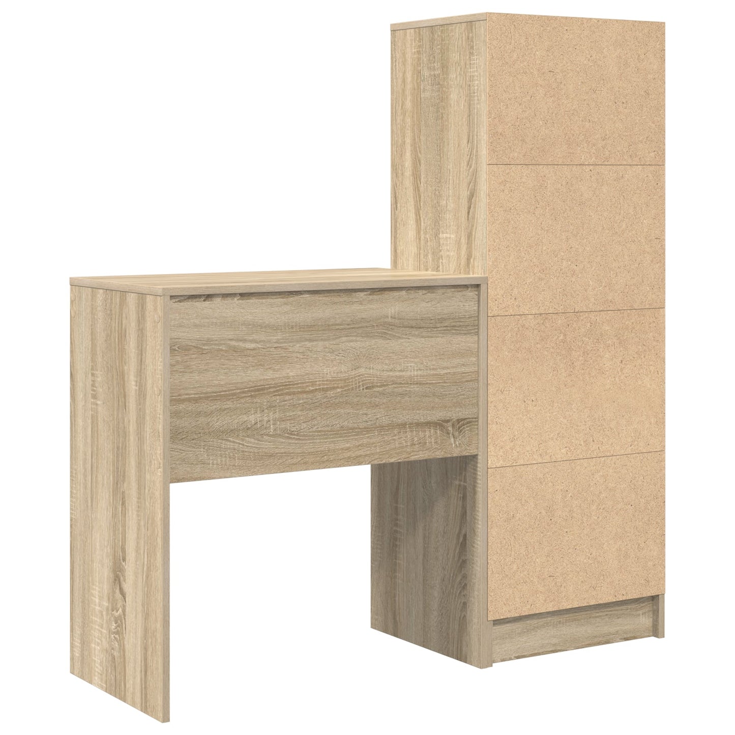 Desk with Storage Sonoma Oak Engineered Wood