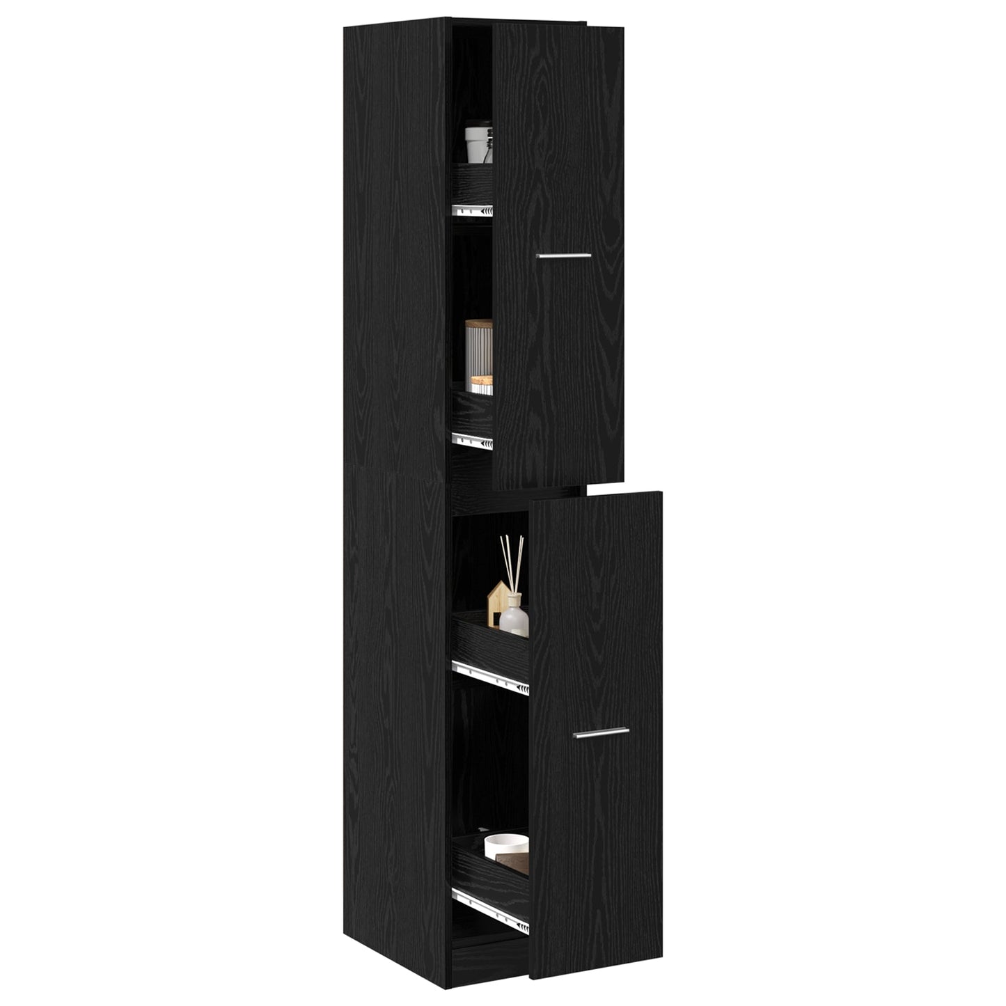 Apothecary cabinet Black Oak 30x41x174.5 cm Engineered Wood