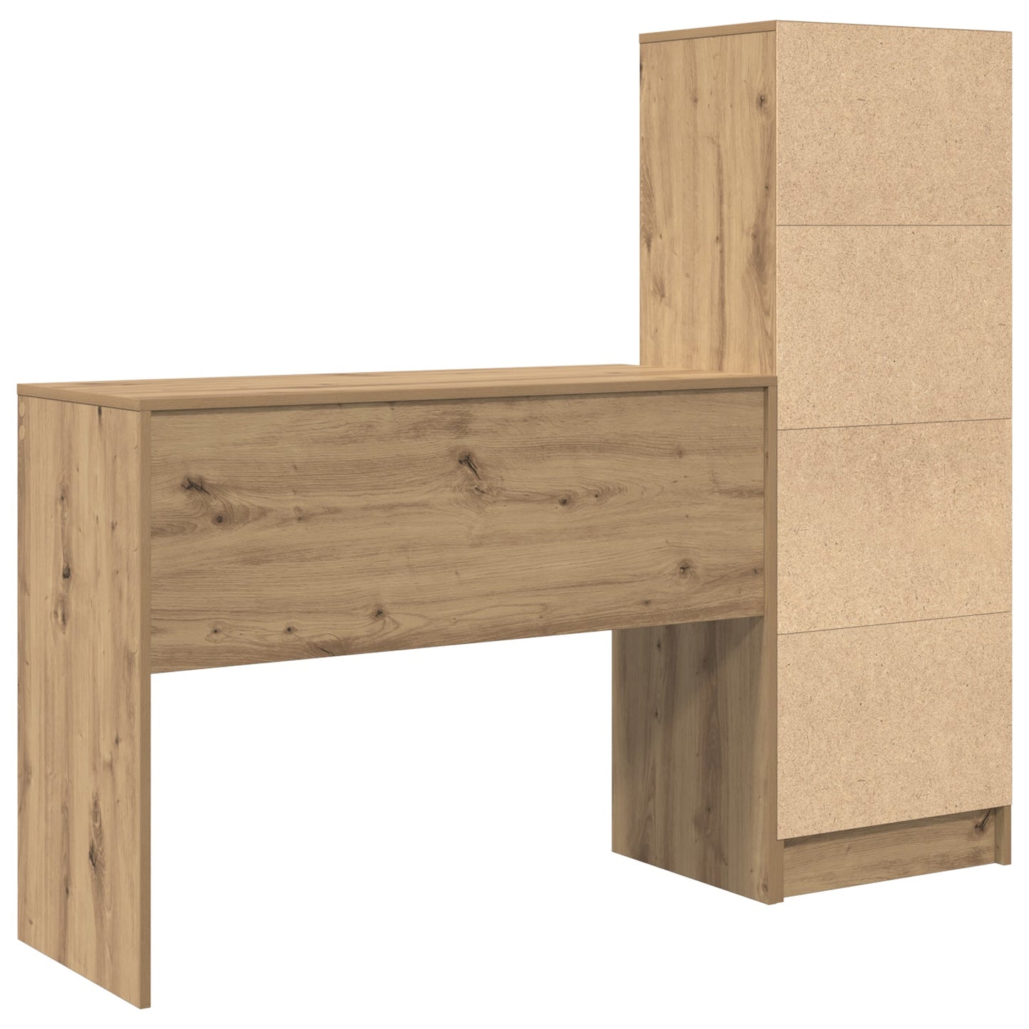 Desk with Storage Artisan Oak Engineered Wood