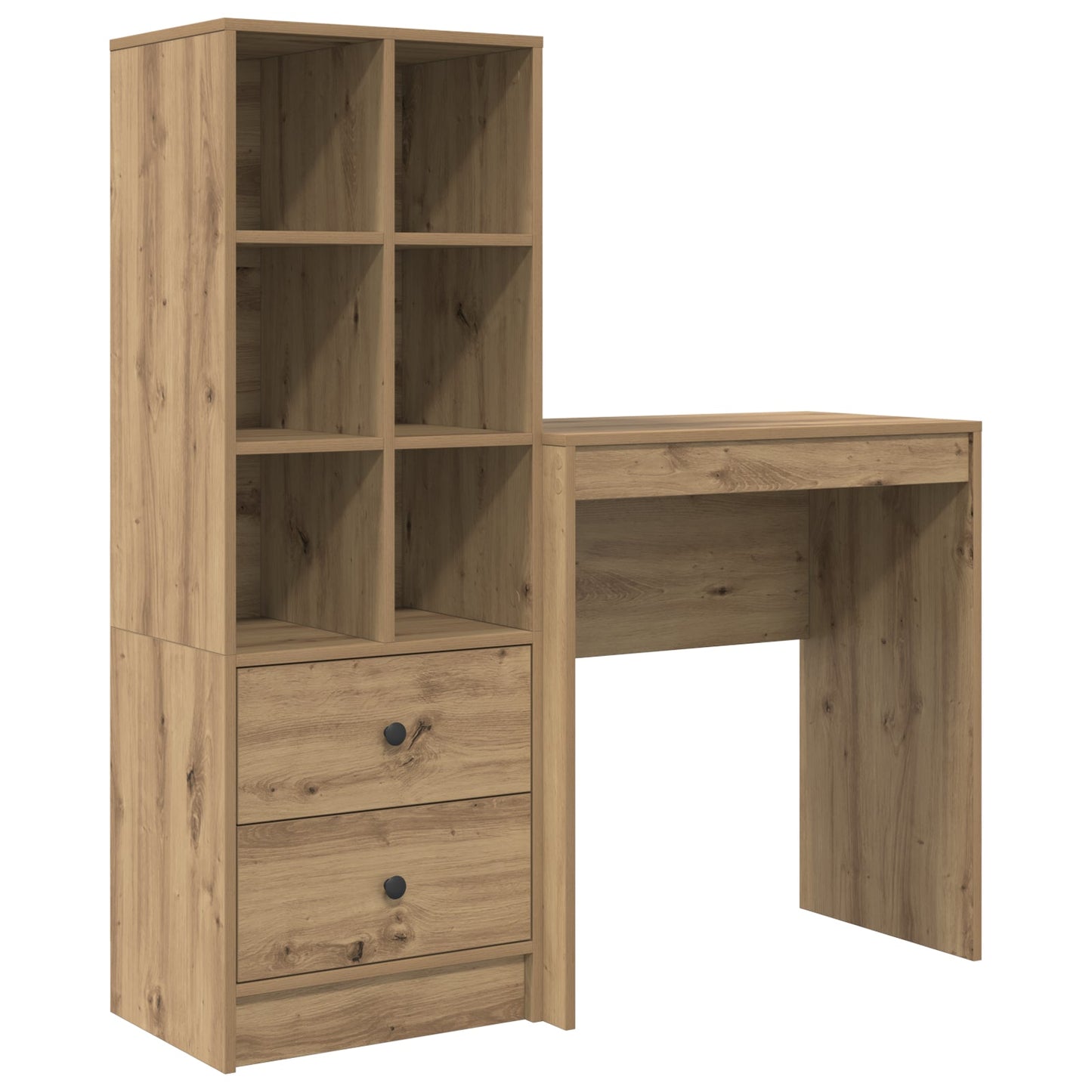 Desk with Storage Artisan Oak Engineered Wood