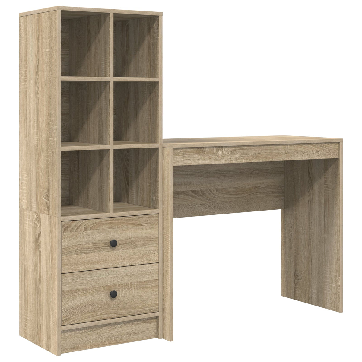 Desk with Storage Sonoma Oak Engineered Wood