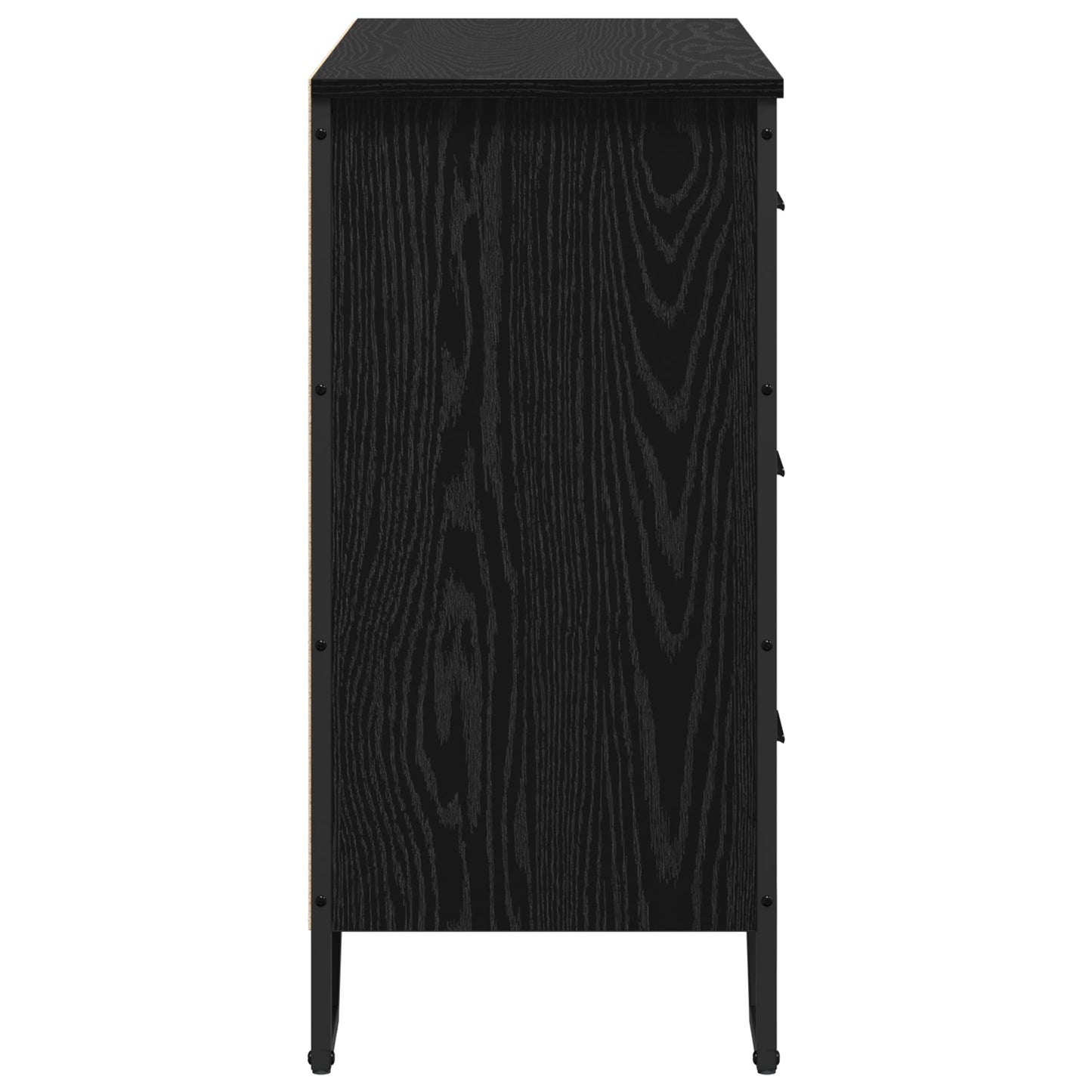 Chest of Drawers Black Oak 91x35.5x74.5 cm Engineered Wood