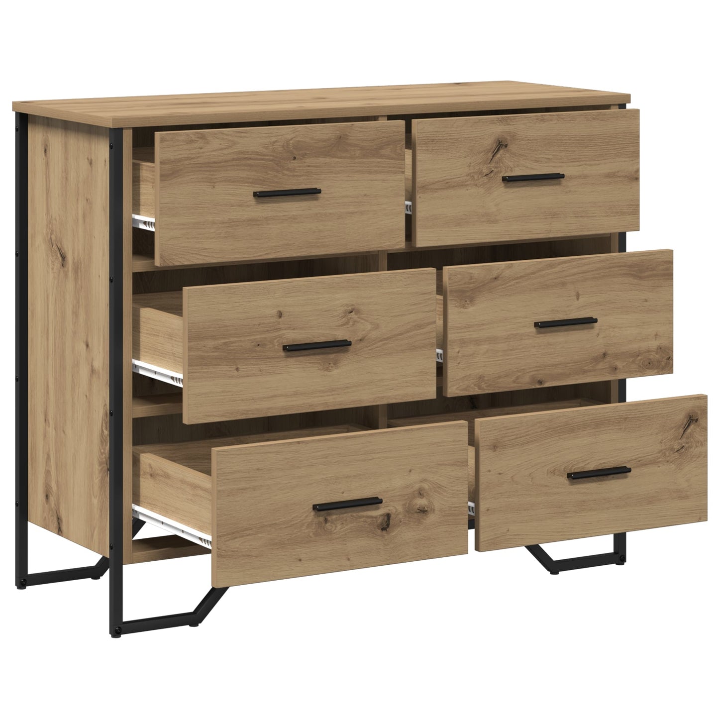 Chest of Drawers Artisan Oak 91x35.5x74.5 cm Engineered Wood
