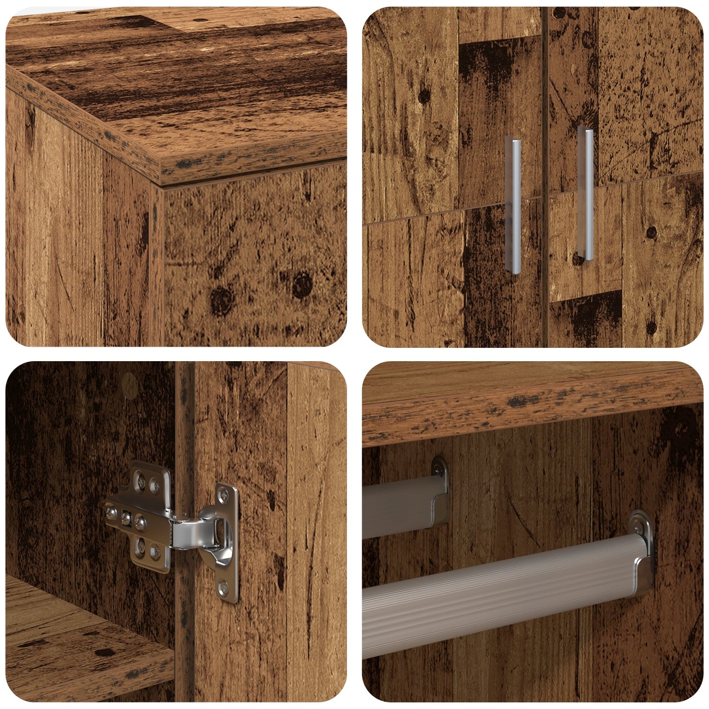 Highboard Old Wood 80x39x178 cm Engineered Wood
