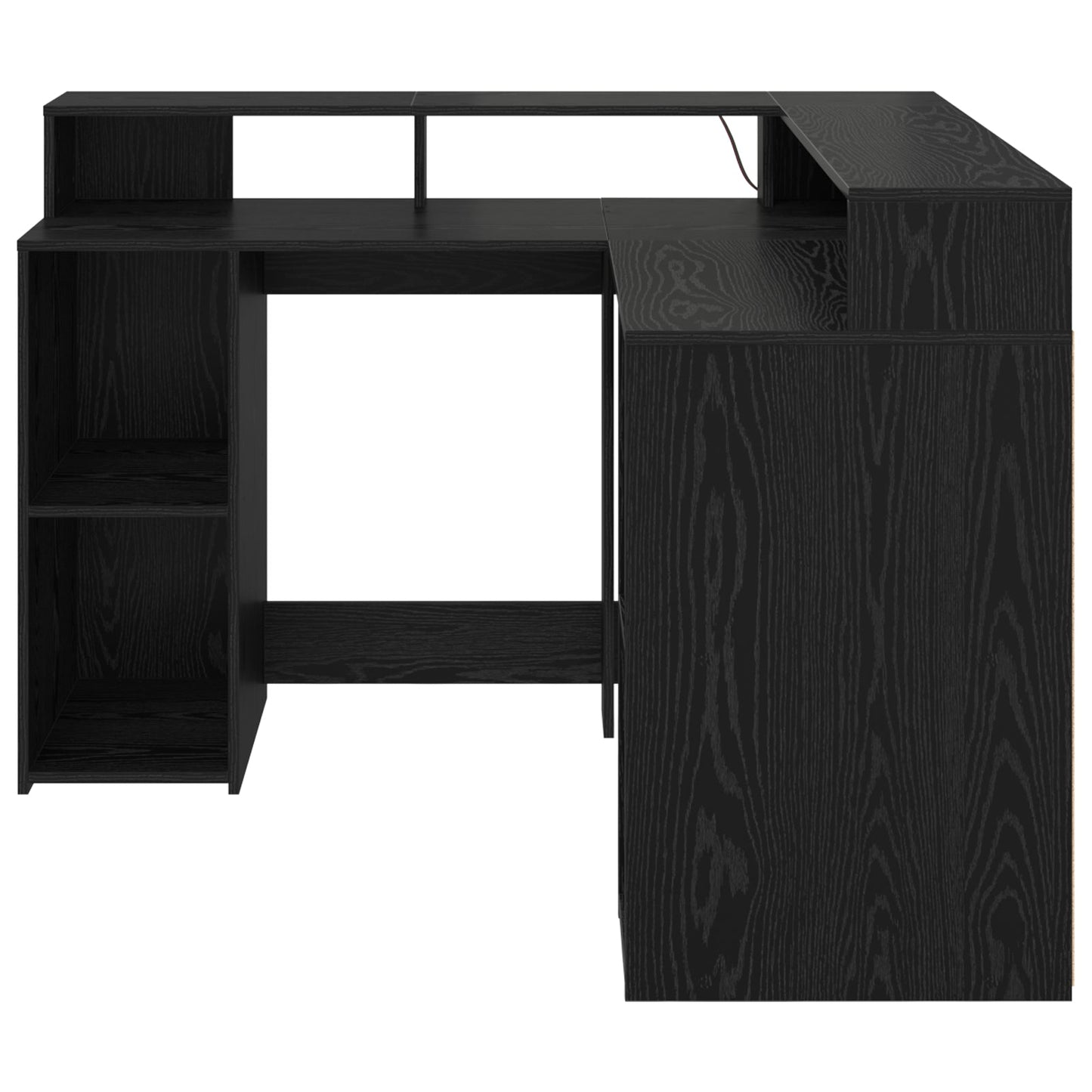 Desk Black Oak 130x130x91 cm Engineered Wood