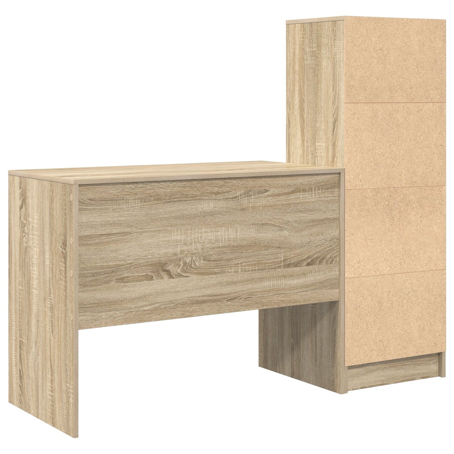 Desk with Storage Sonoma Oak Engineered Wood
