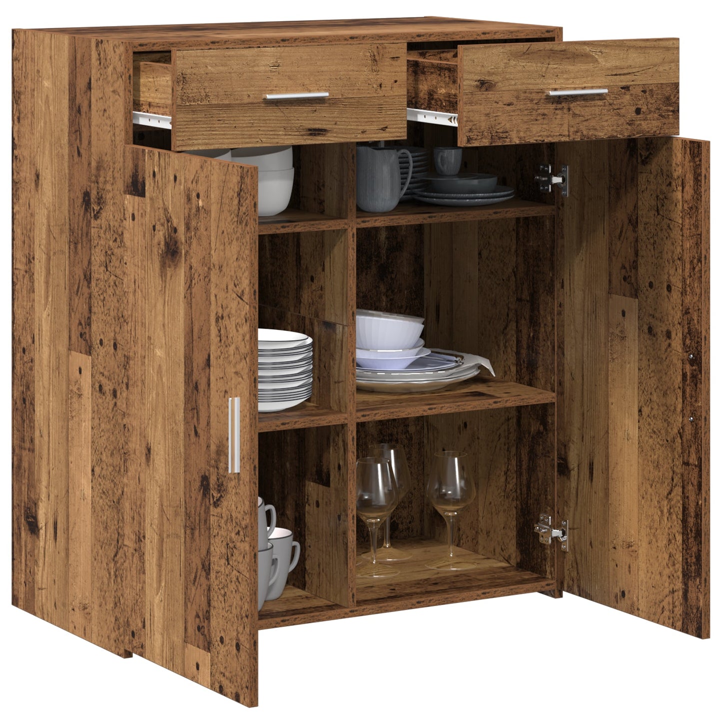 Storage Cabinet Old Wood 80x42.5x93.5 cm Engineered Wood