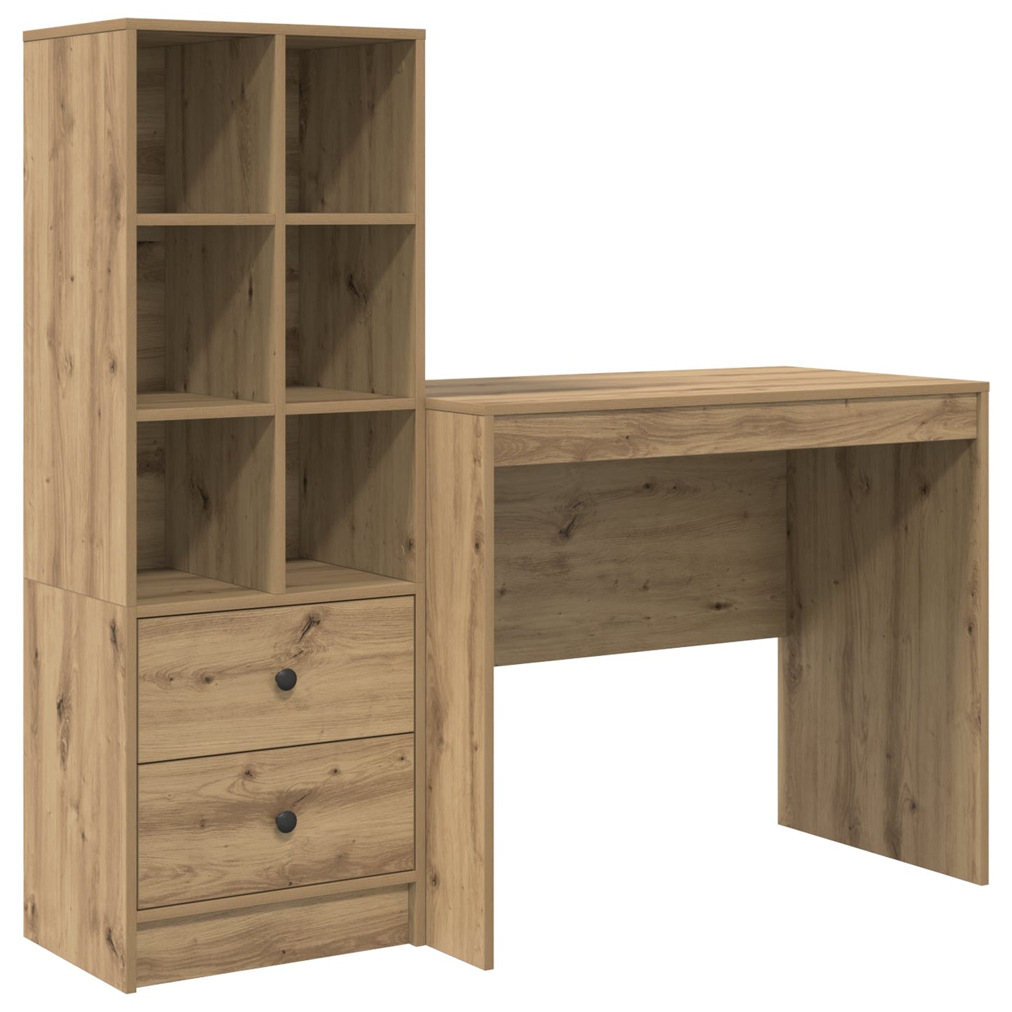 Desk with Storage Artisan Oak Engineered Wood