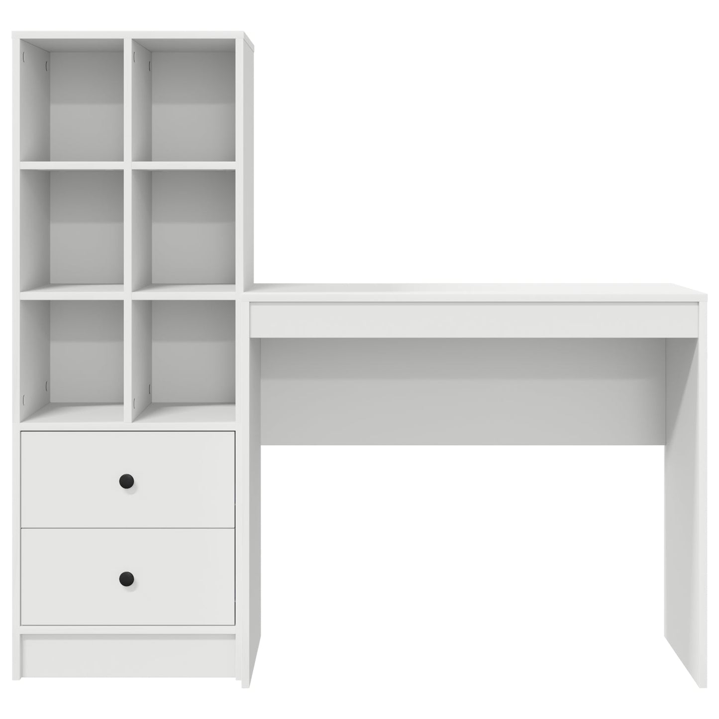 Desk with Storage White Engineered Wood