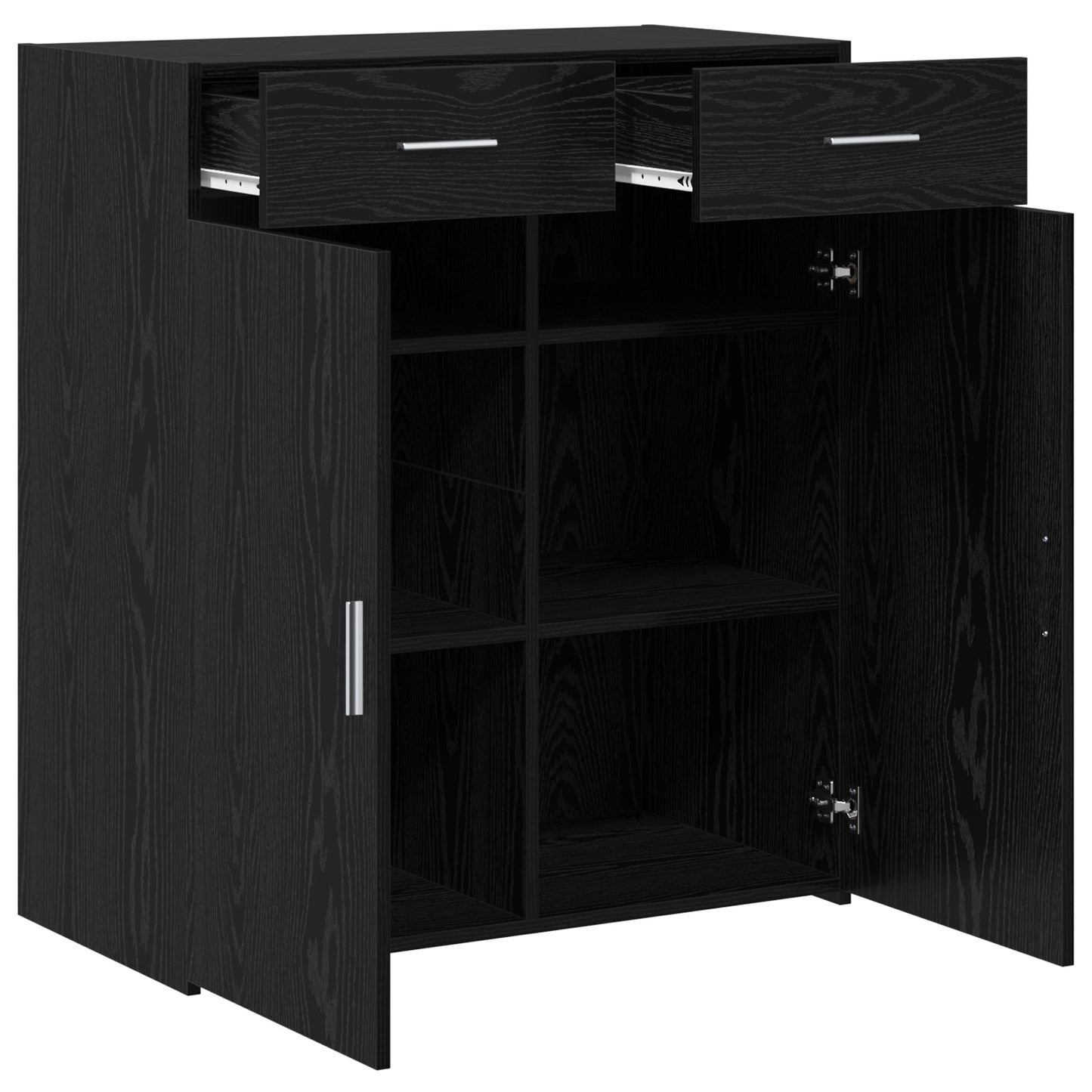 Storage Cabinet Black Oak 80x42.5x93.5 cm Engineered Wood