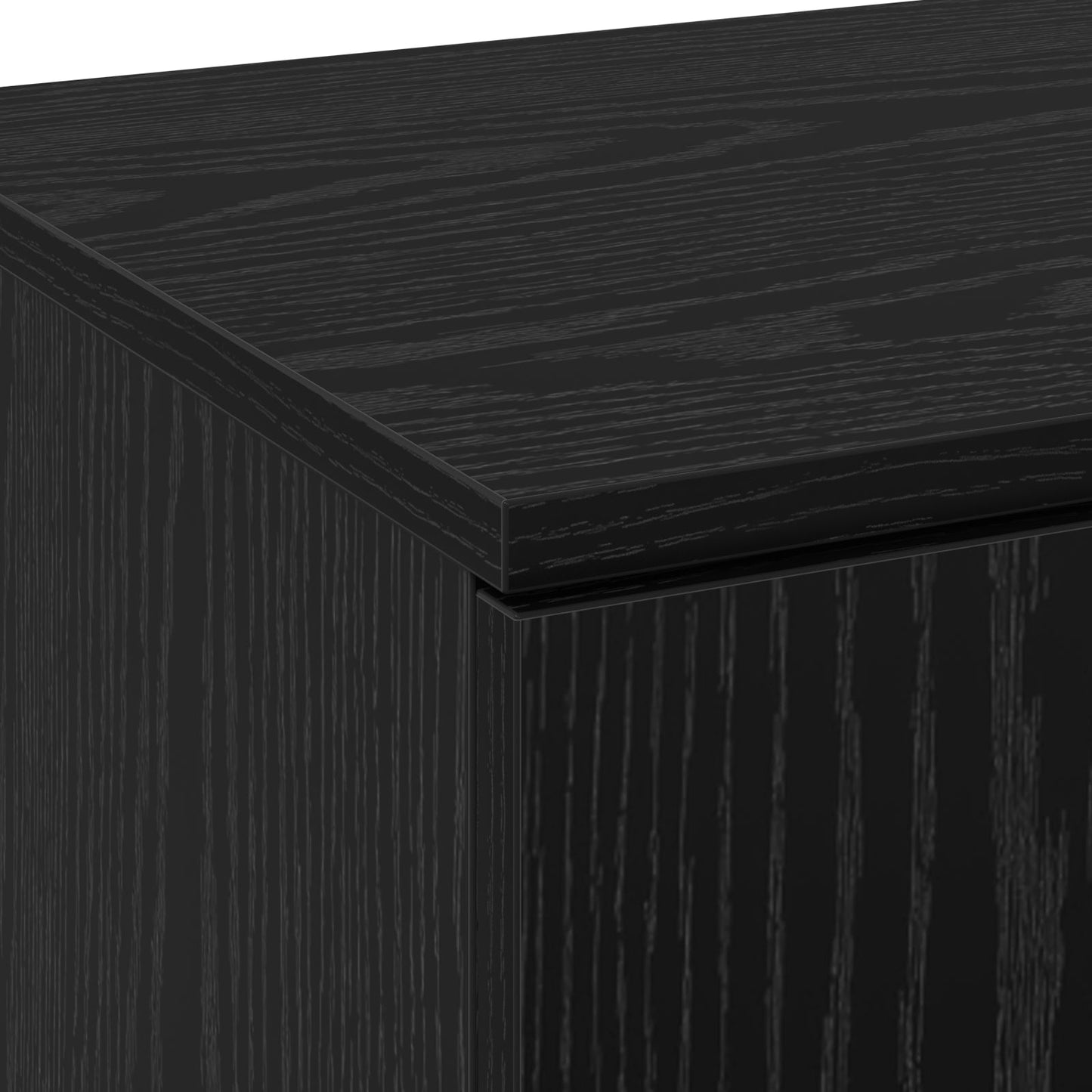 Highboard Black Oak 80x35x180 cm Engineered Wood