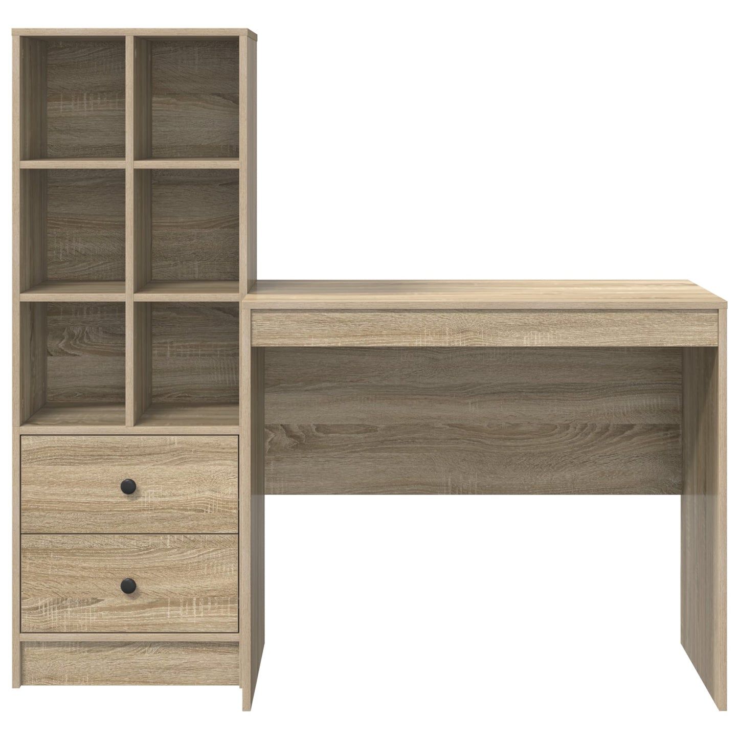 Desk with Storage Sonoma Oak Engineered Wood