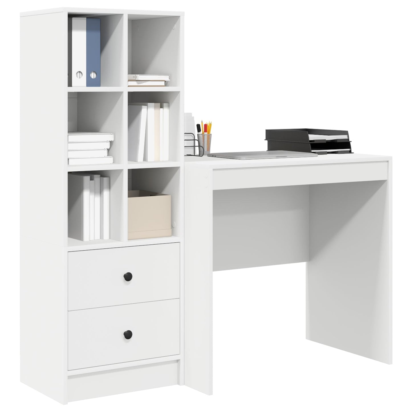 Desk with Storage White Engineered Wood, vidaXL Desk White 80x50x76 cm Engineered Wood