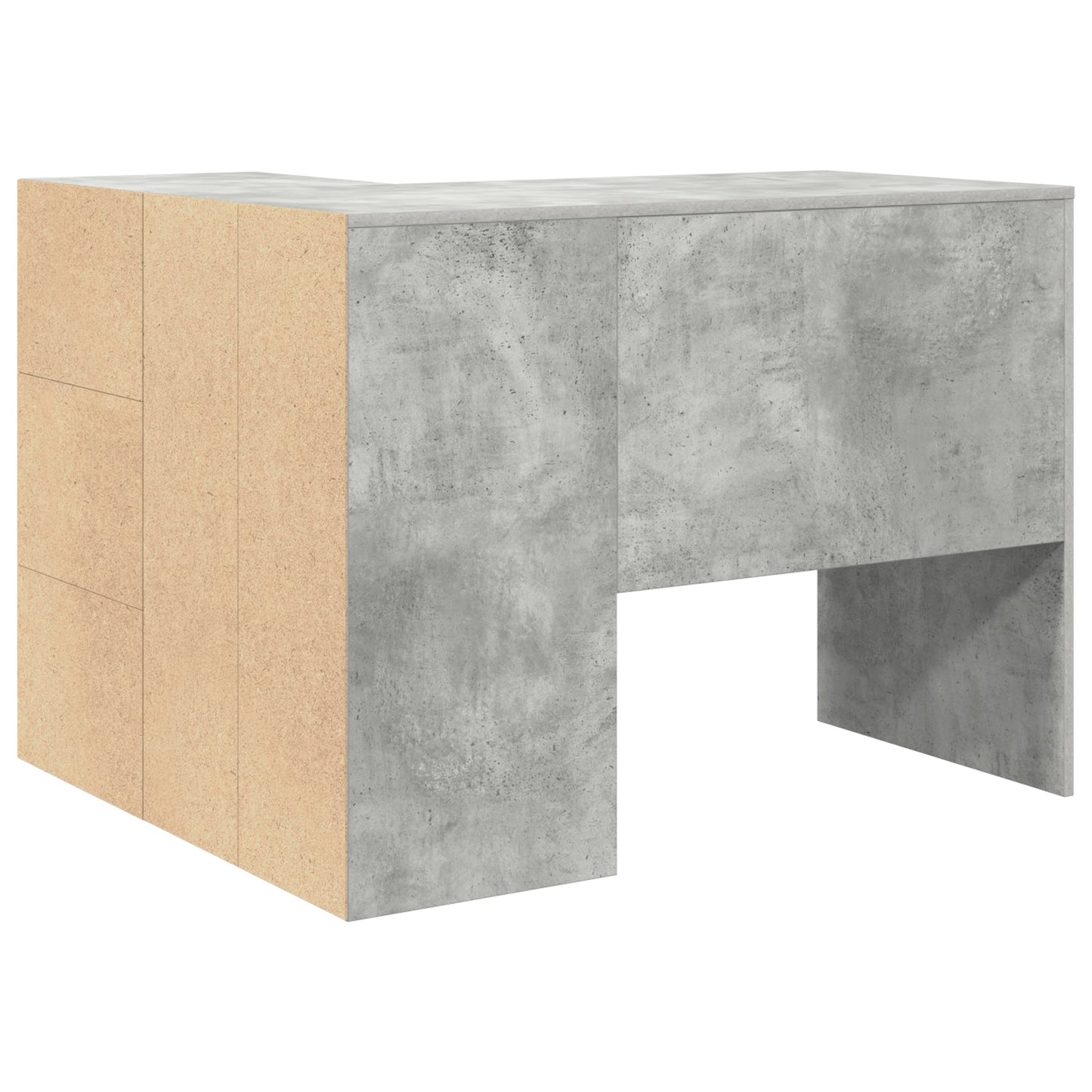 Corner Desk Concrete Grey 102x88x75 cm Engineered Wood