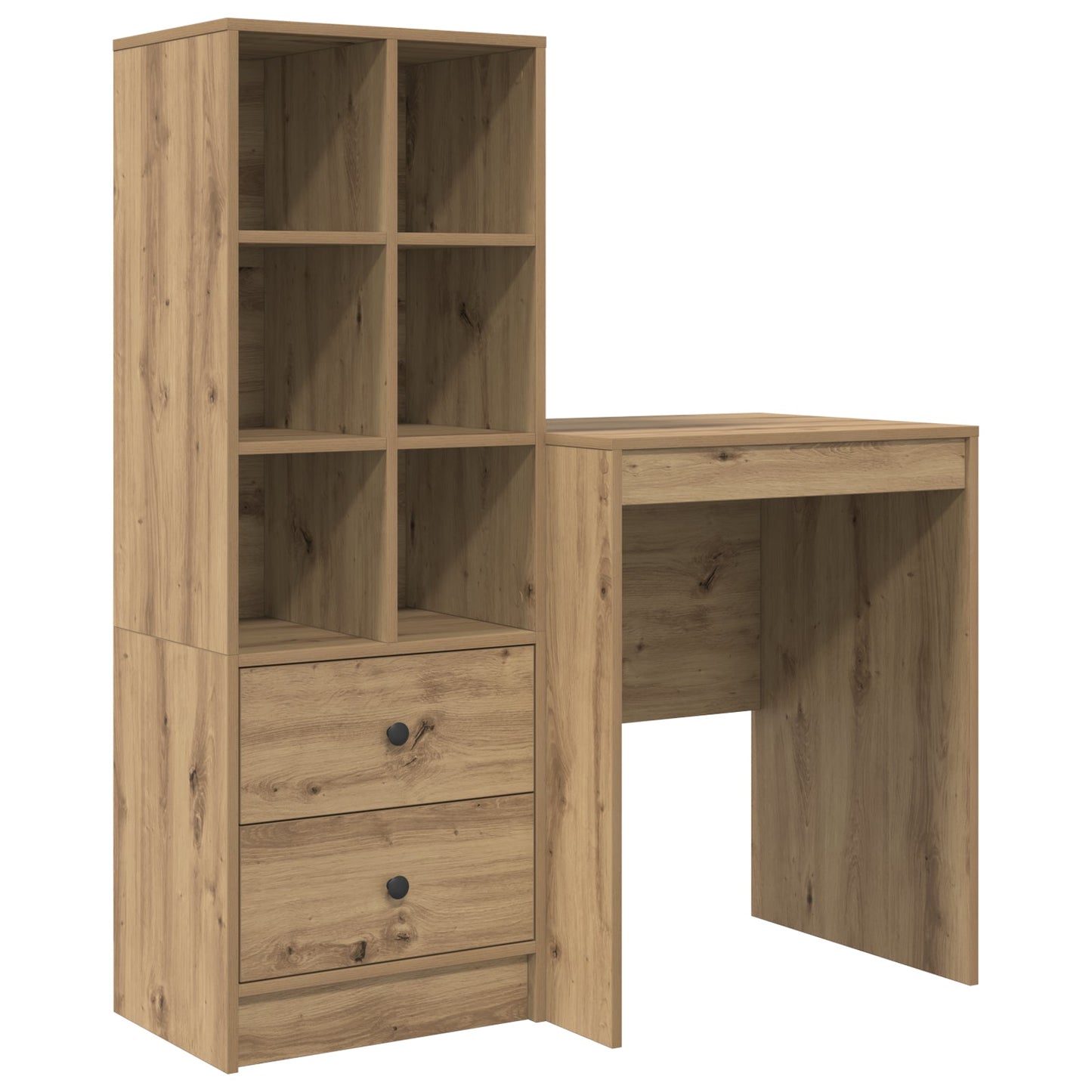 Desk with Storage Artisan Oak Engineered Wood