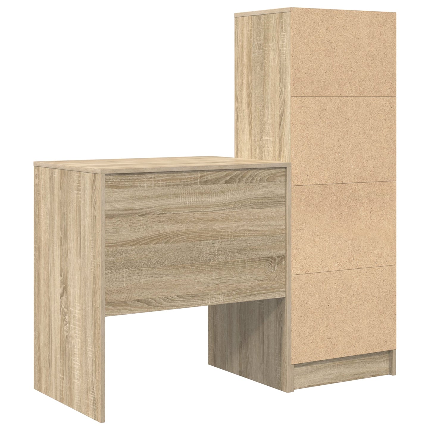 Desk with Storage Sonoma Oak Engineered Wood
