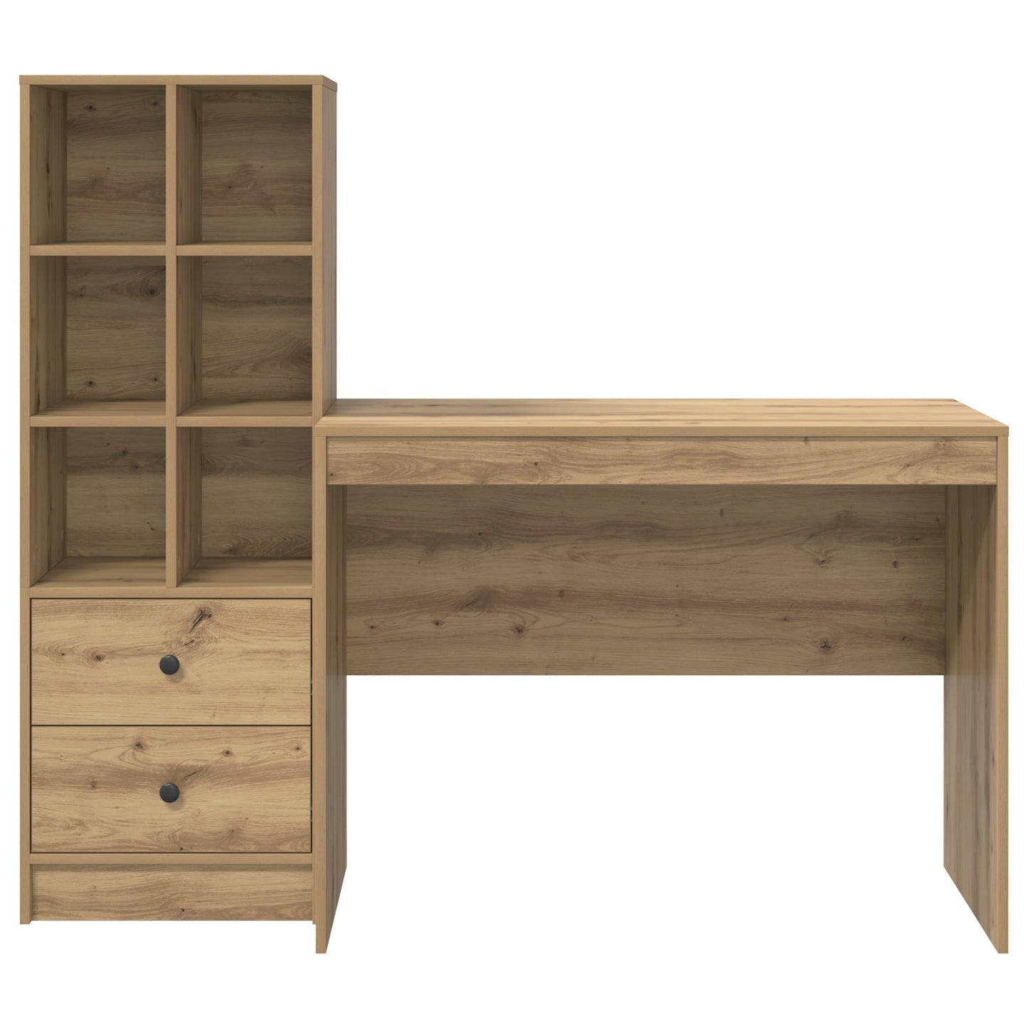 Desk with Storage Artisan Oak Engineered Wood