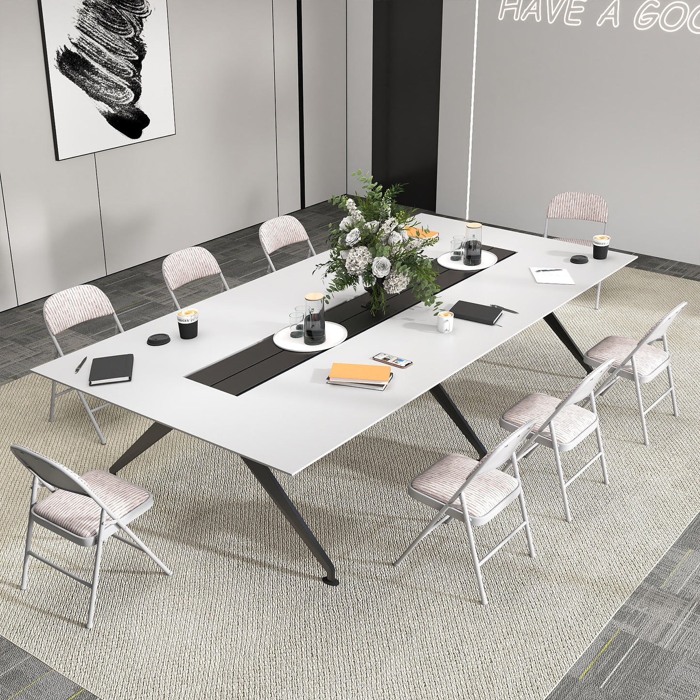 Padded Party Chairs with Metal Frame for Indoor Outdoor Use-Black