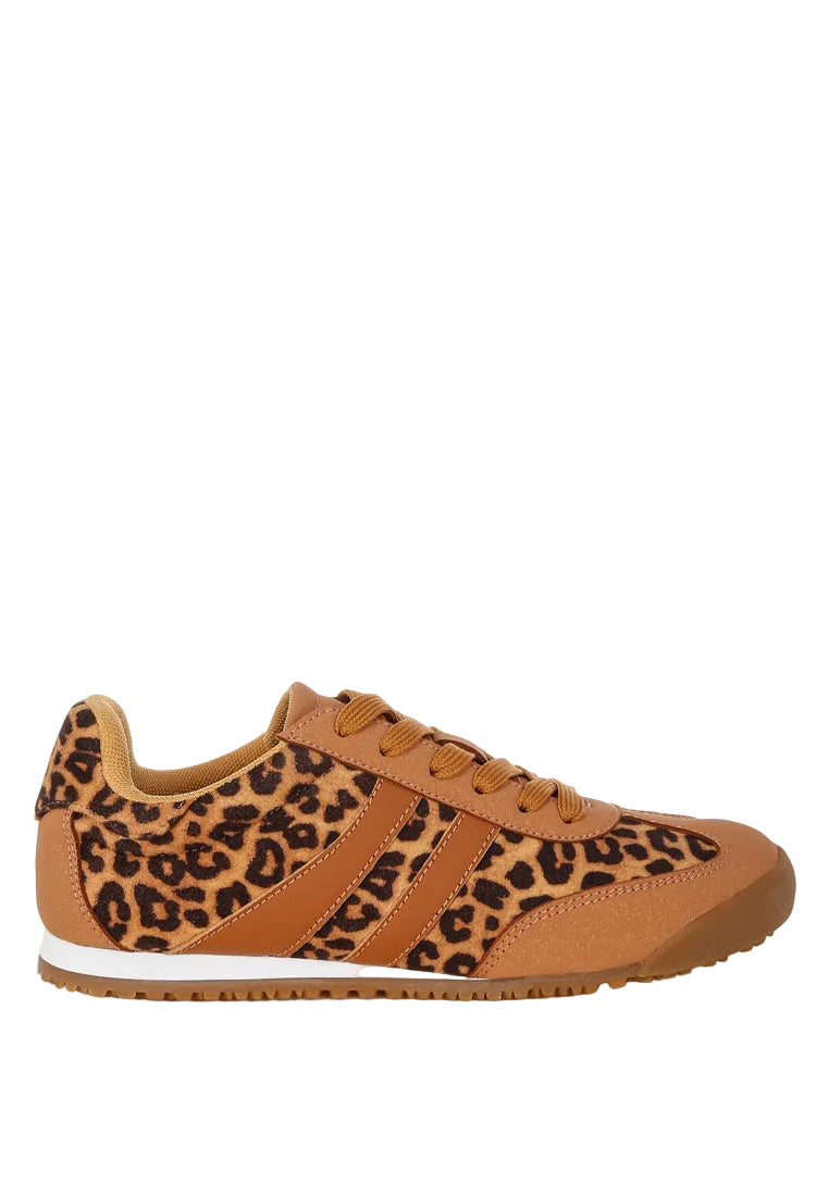 Panther Leopard Print Microfiber Sneakers