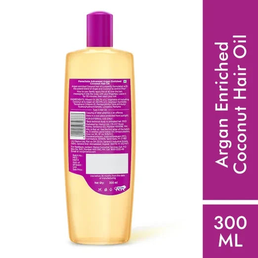 Parachute Advansed Argan-Enriched Coconut Hair Oil Smooths Dry, Damaged Hair 200 ml/6.8 oz
