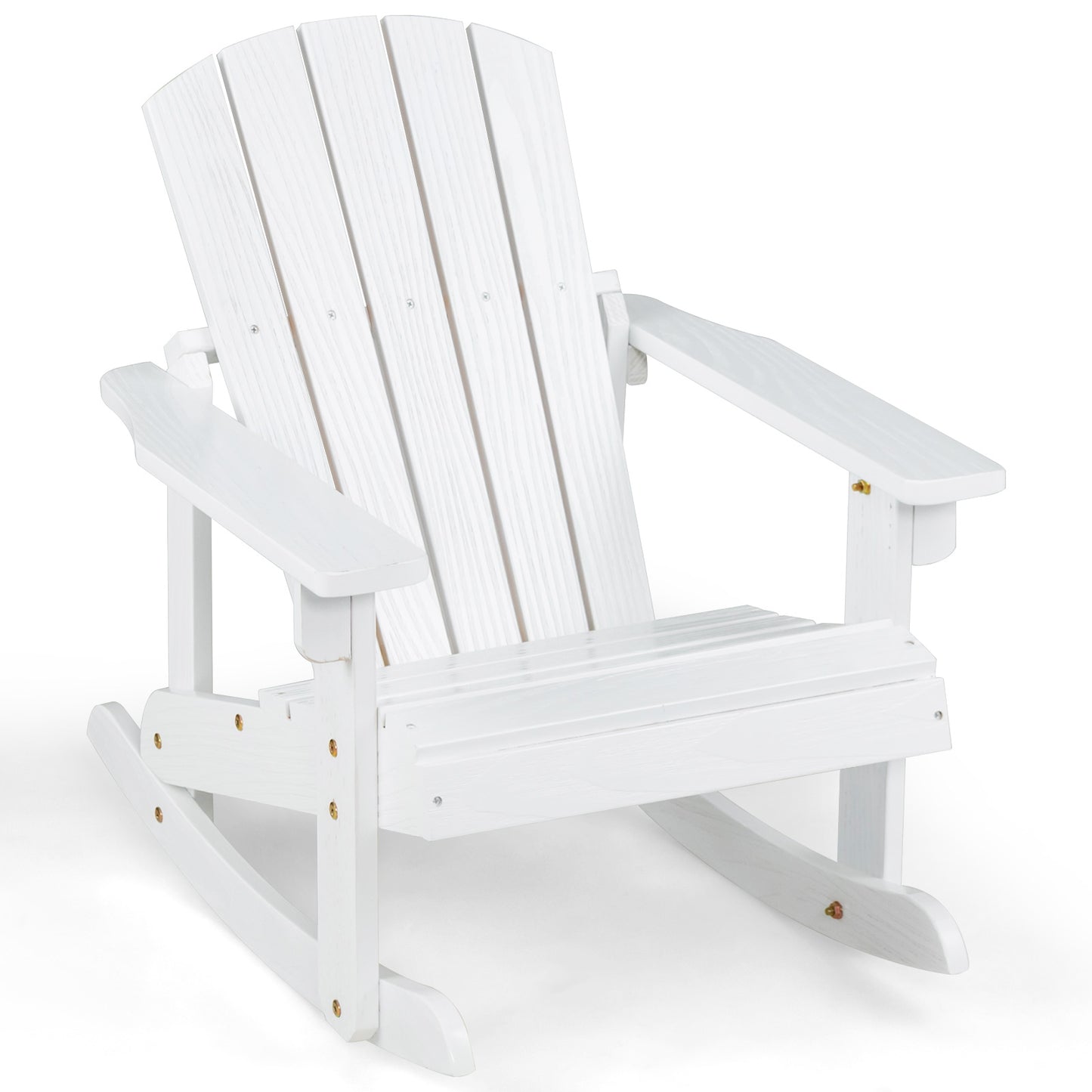 Patio Adirondack Rocking Chair with High Backrest-Coffee