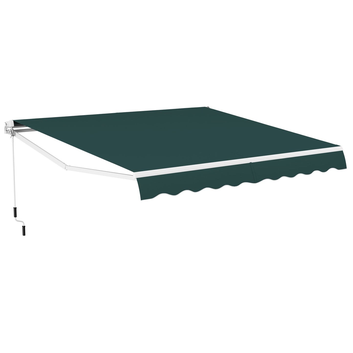 3.6 x 3 m Patio Retractable Awning with Manual Crank Handle-Beige