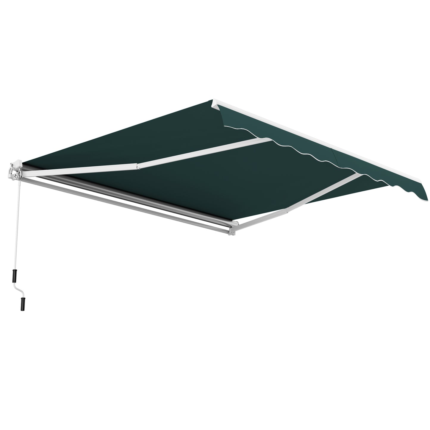 3.6 x 3 m Patio Retractable Awning with Manual Crank Handle-Beige