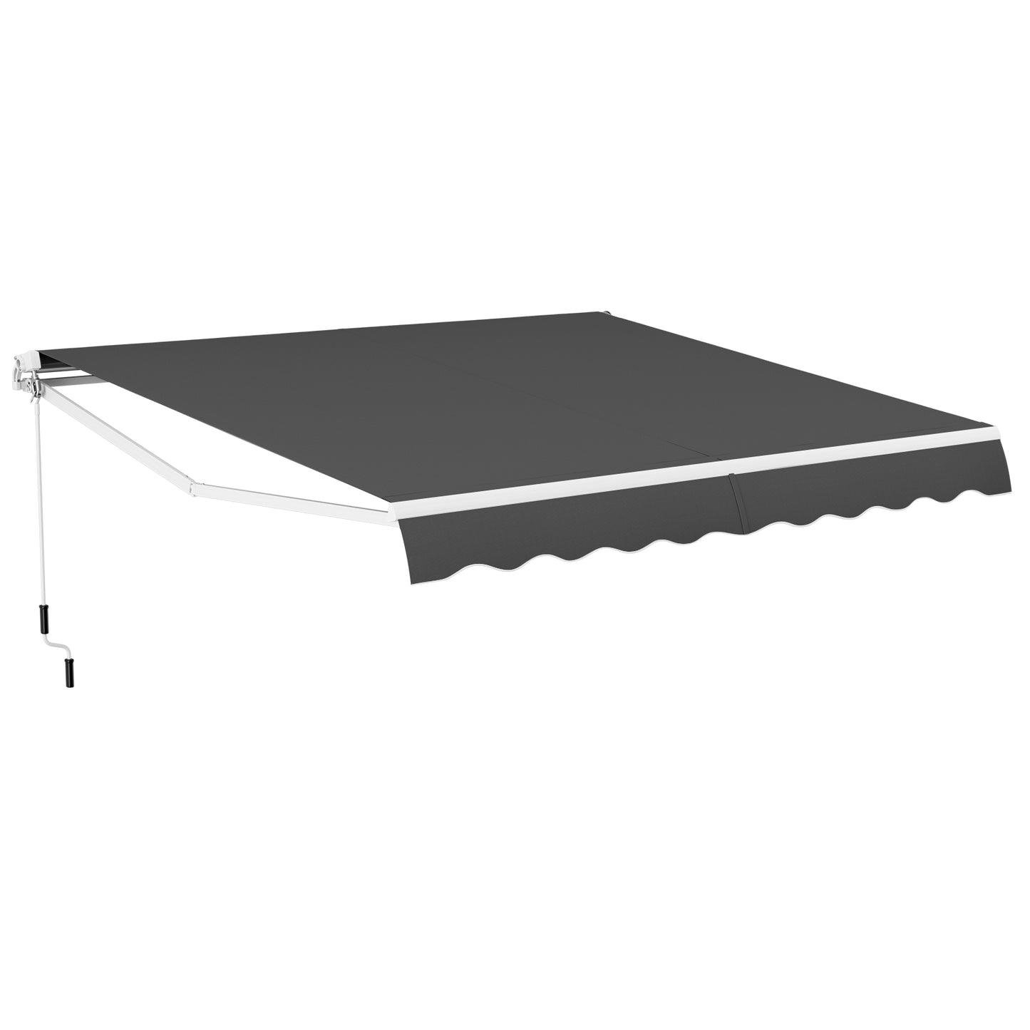 3.6 x 3 m Patio Retractable Awning with Manual Crank Handle-Beige