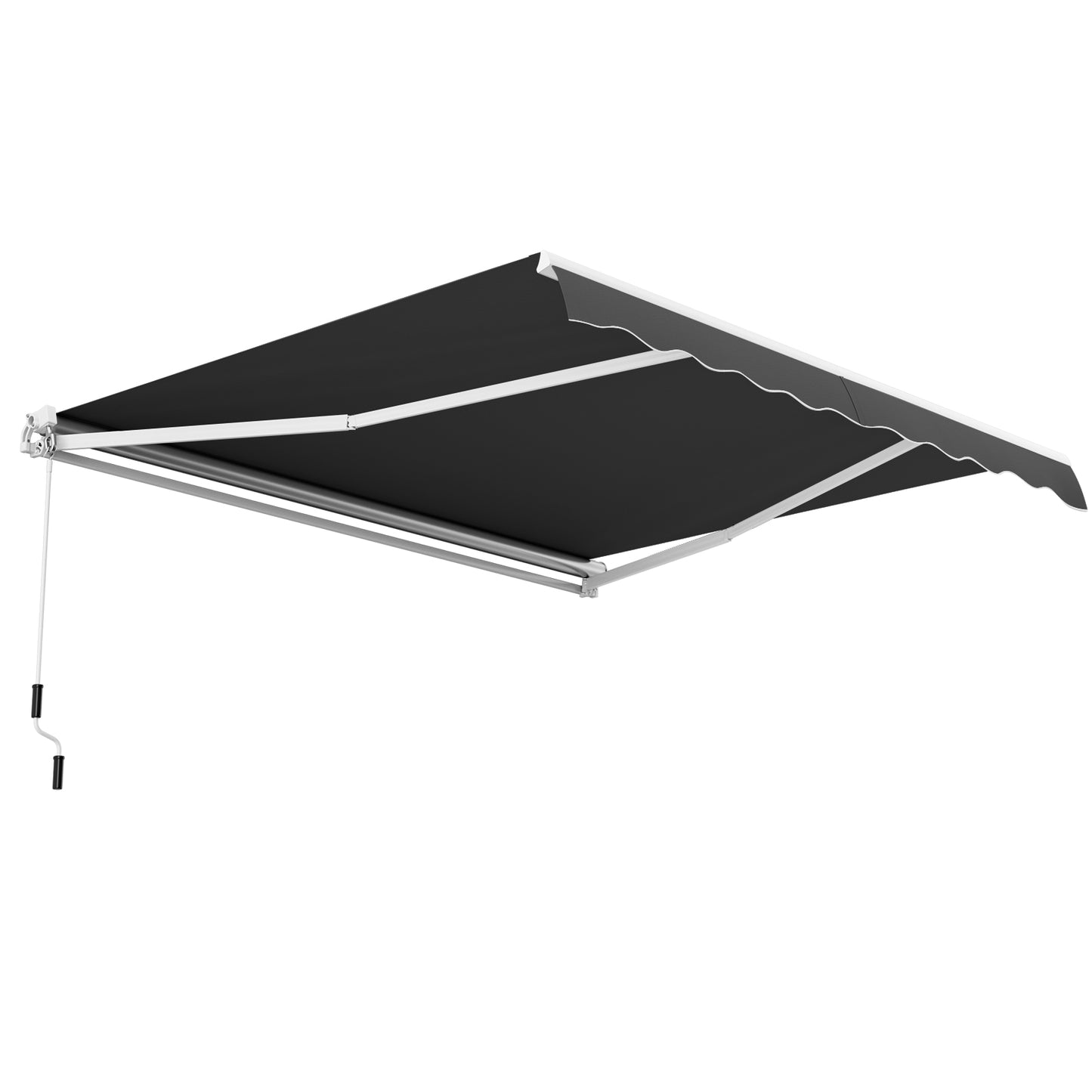 3.6 x 3 m Patio Retractable Awning with Manual Crank Handle-Beige