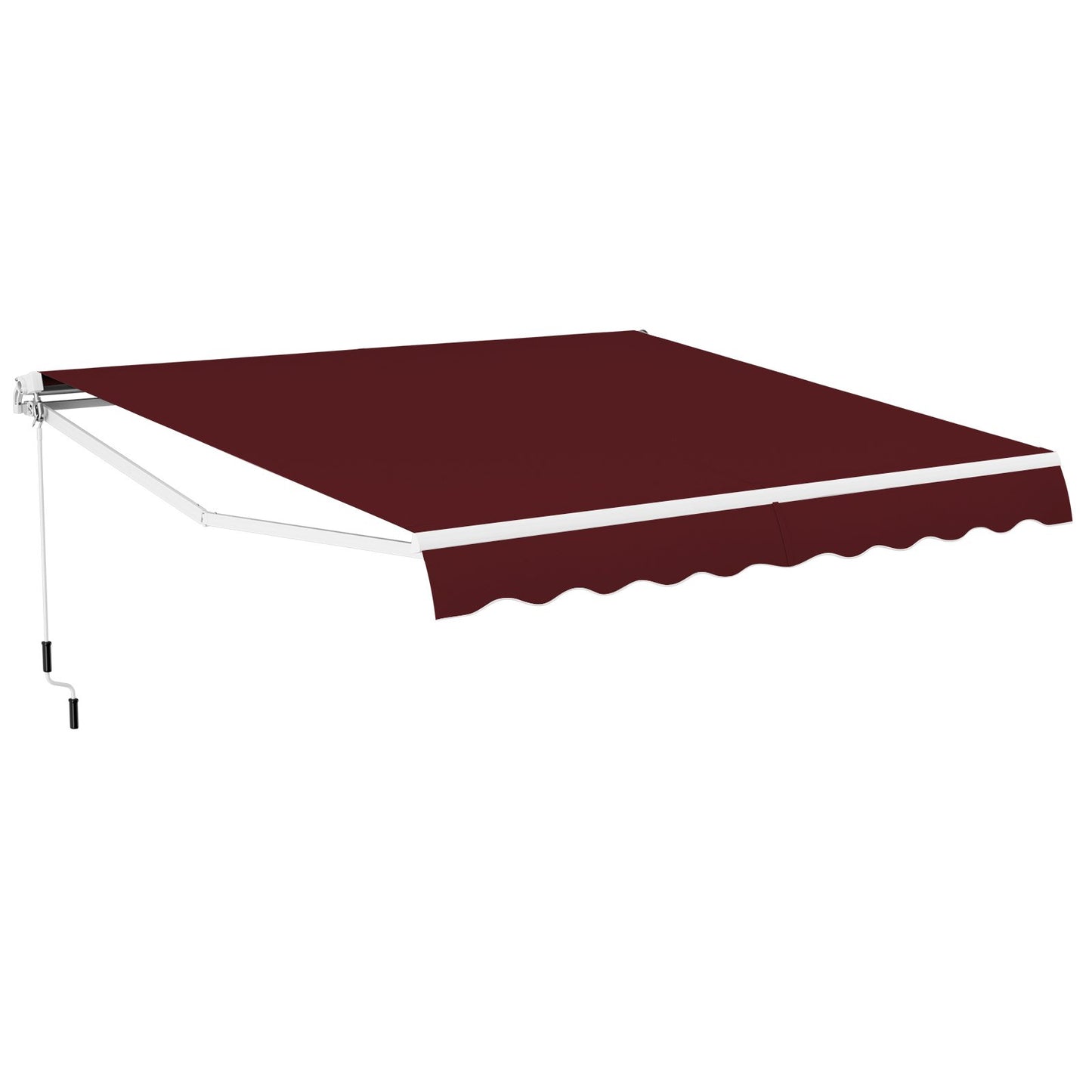 3.6 x 3 m Patio Retractable Awning with Manual Crank Handle-Beige