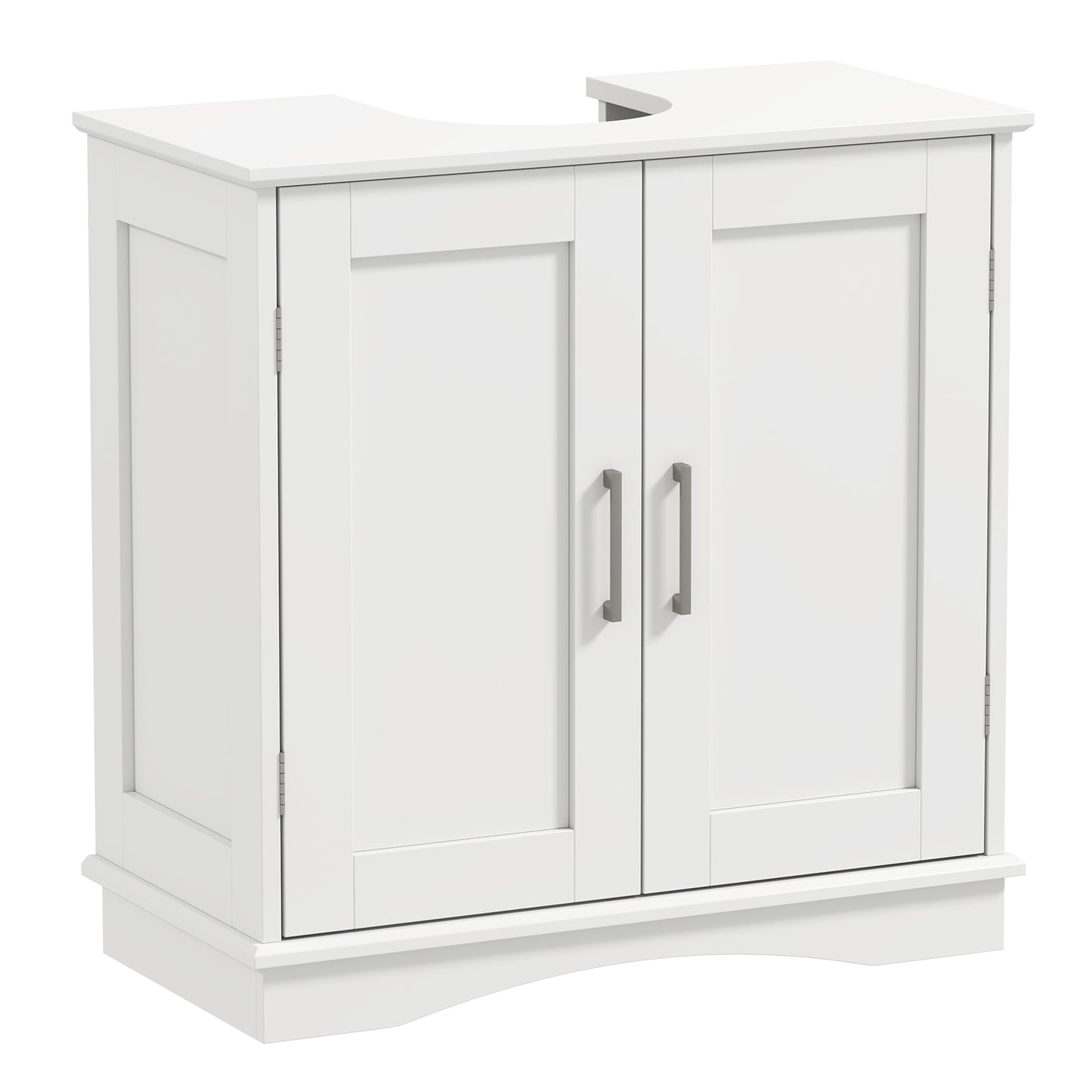 60 cm Pedestal Sink Bathroom Vanity Cabinet with Adjustable Shelf-Grey