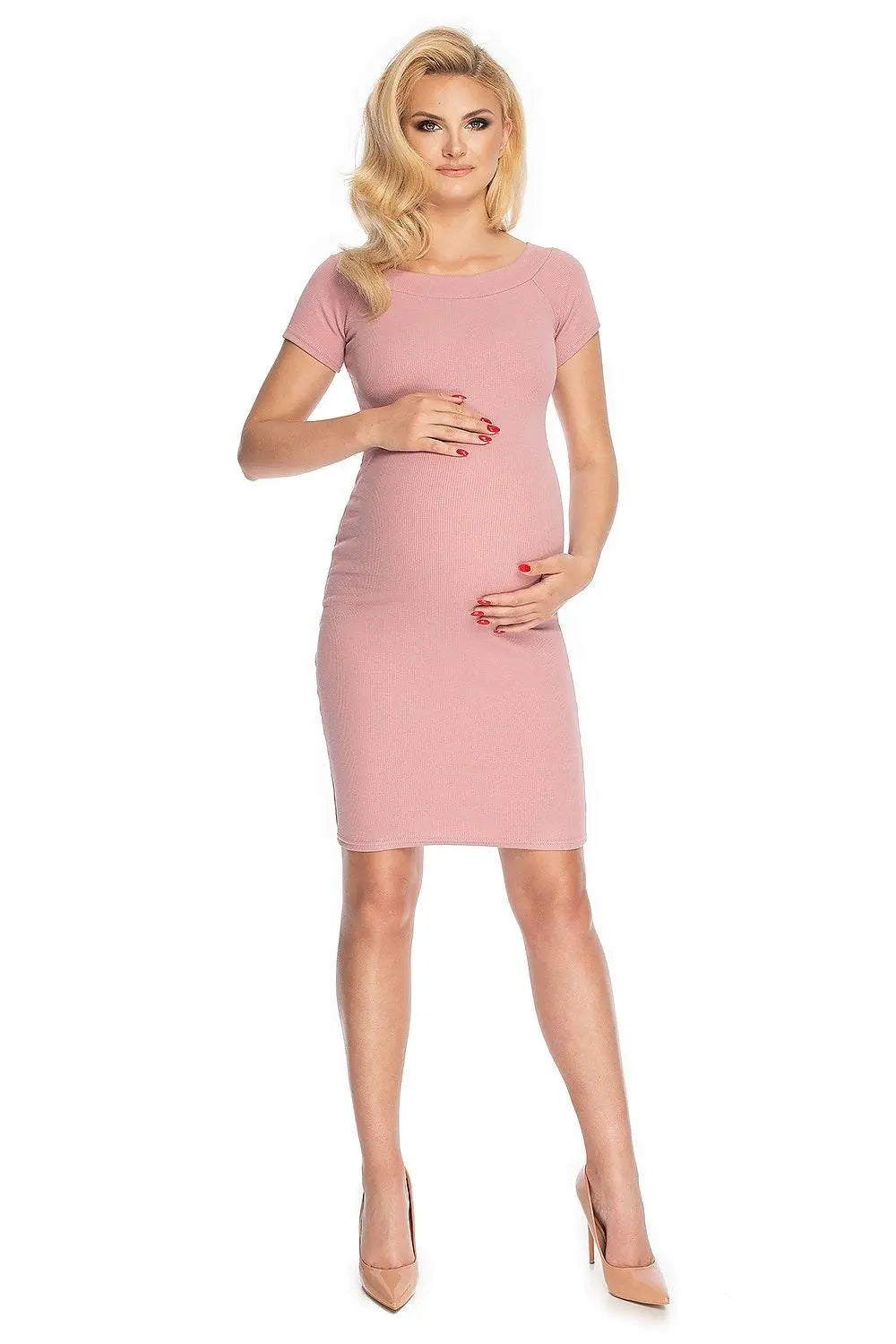 PeeKaBoo classic cut long sleeves maternity dress