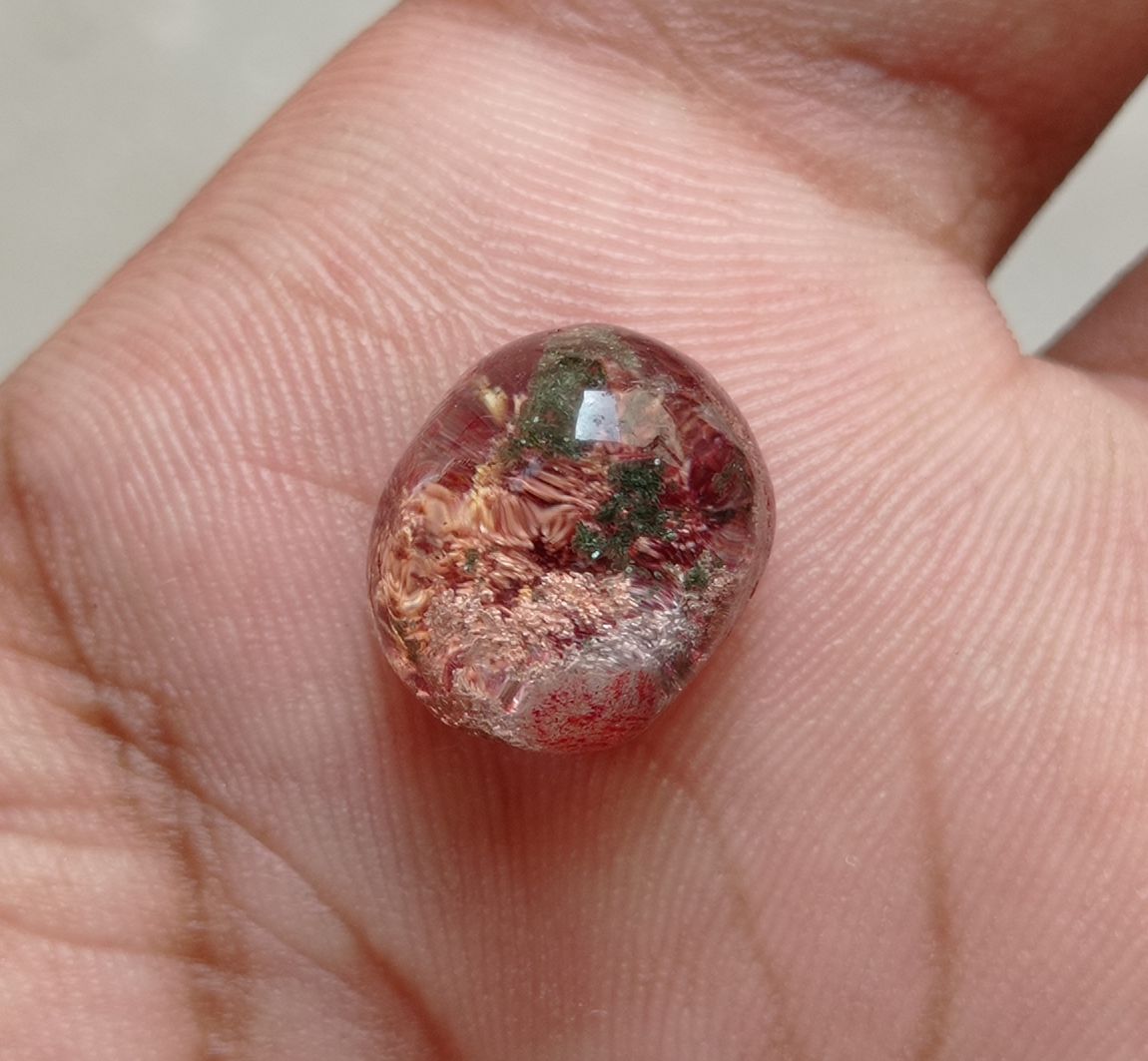 10.5ct Natural Phantom Quartz - Ghost Quartz - 14x11.5mm
