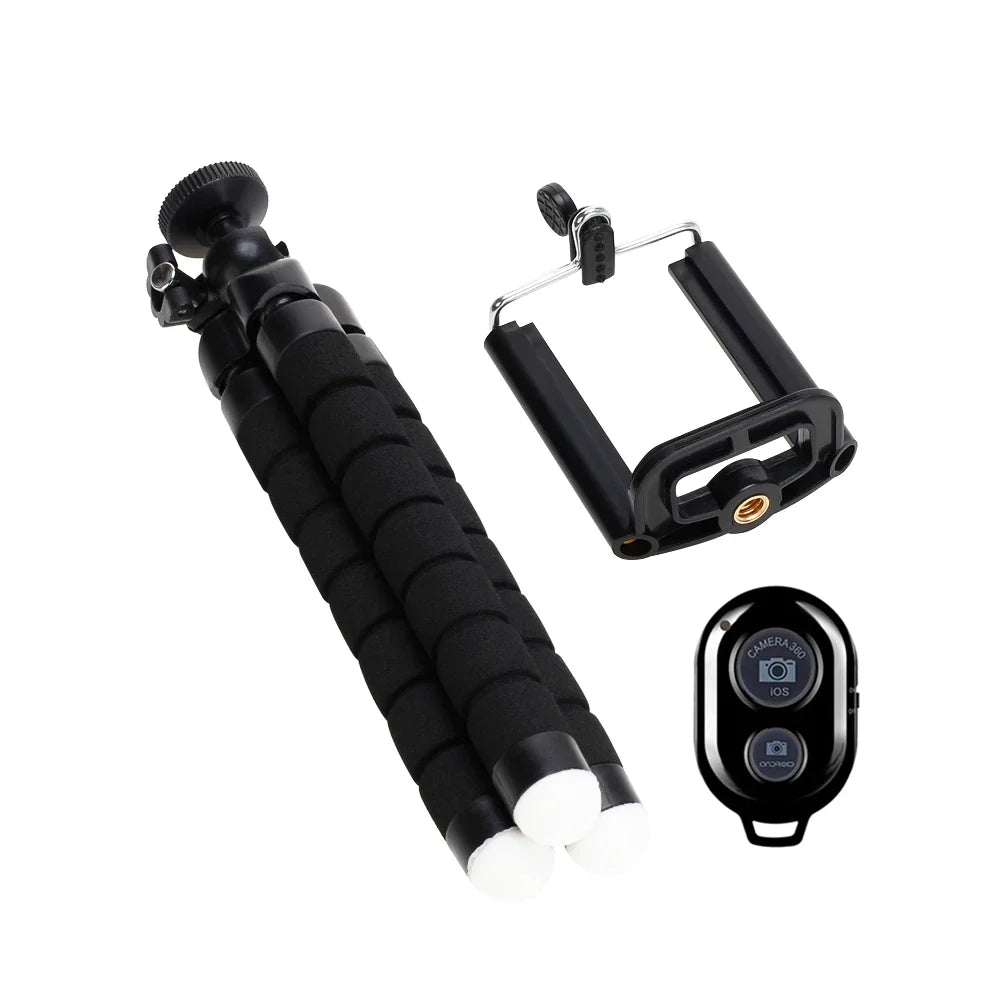 Phone Tripod Stand - Mini Tripod with Mobile Camera Holder Clip for Smartphone & Camera
