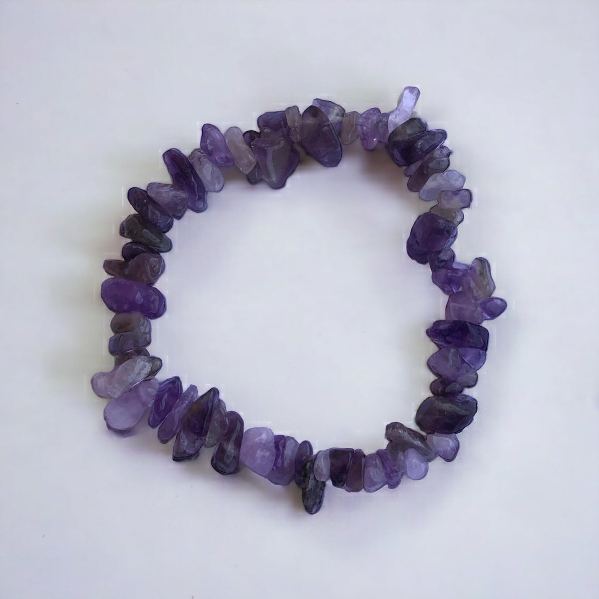 Freeform Natual Amethyst Strech Bracelet
