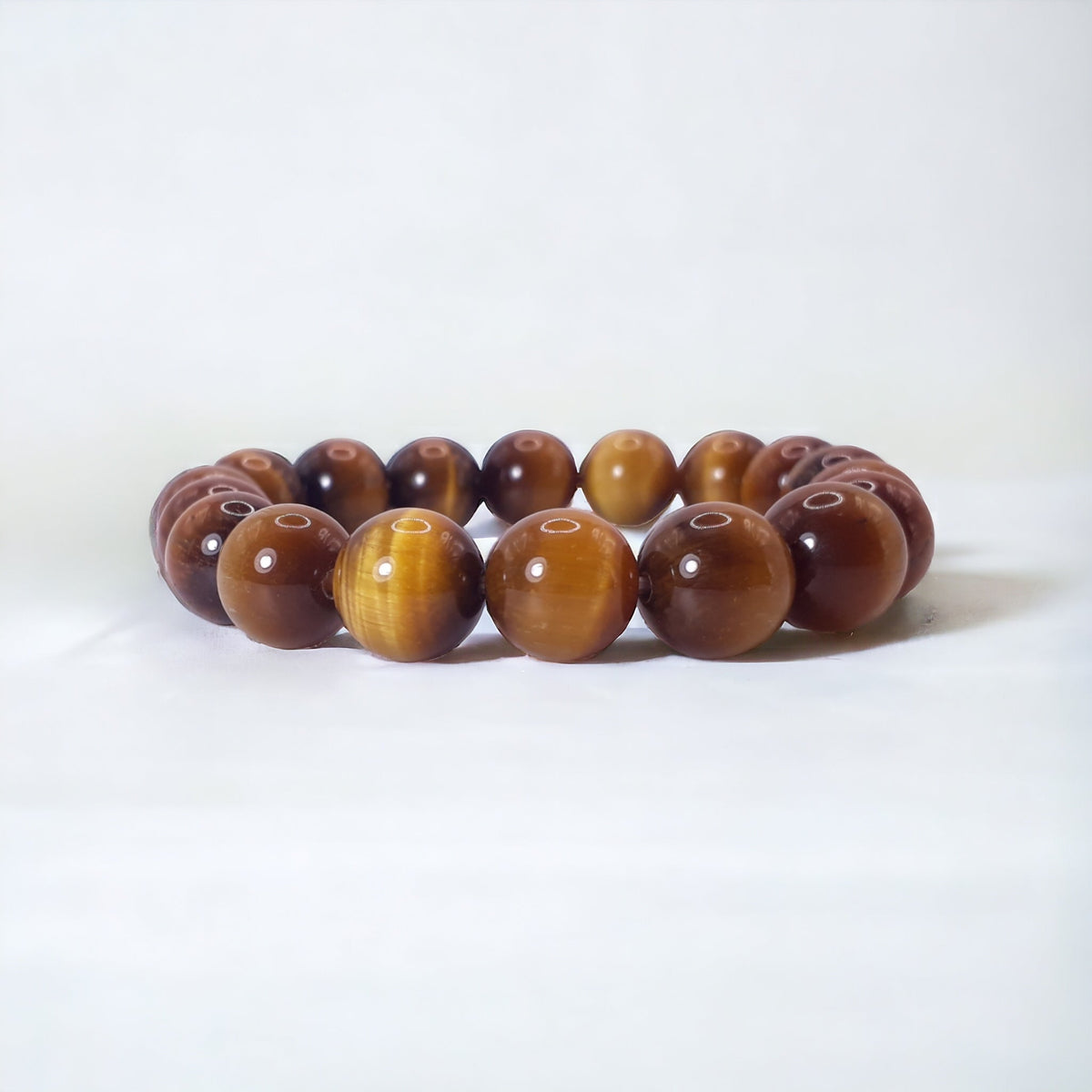 12mm Natural TigerEye Strech Bracelet